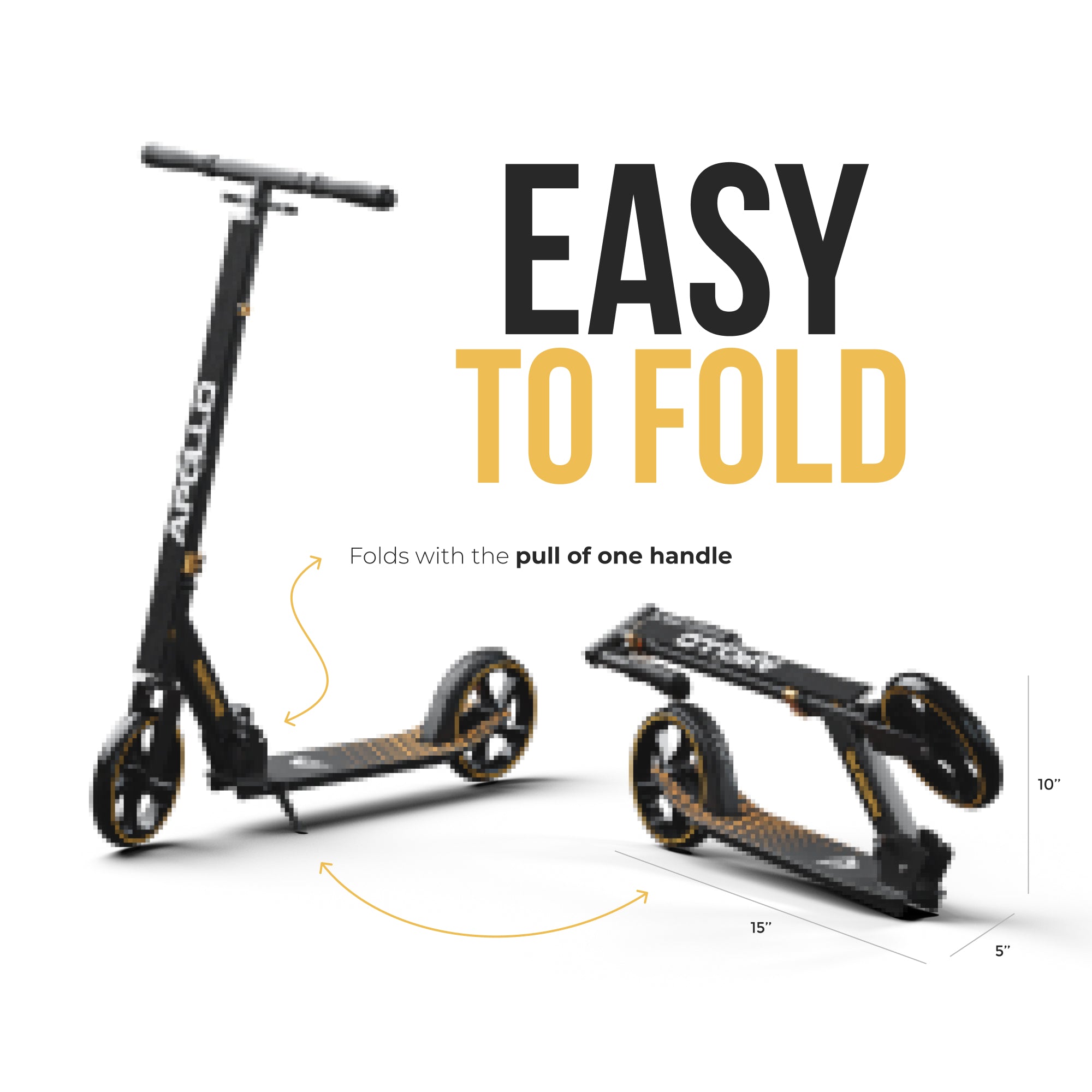 Apollo 'Phantom Pro' Opvouwbare en in hoogte verstelbare stadsscooter Goud