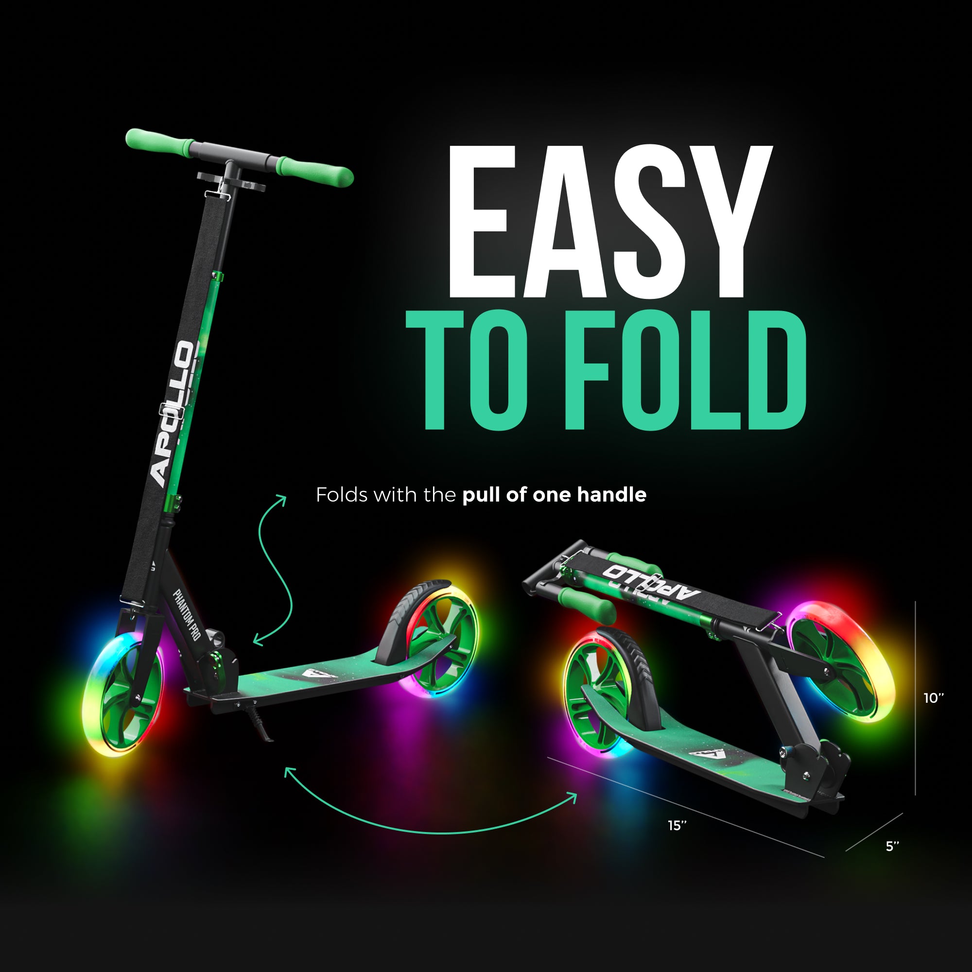 Apollo 'Phantom Pro' Opvouwbare en in hoogte verstelbare stadsscooter Meteor