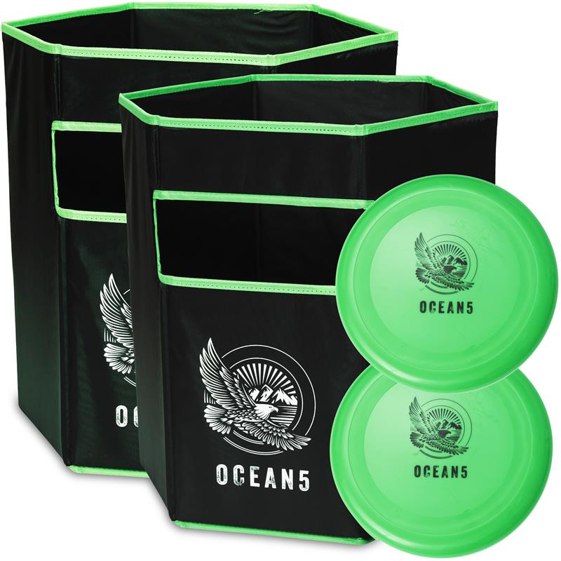 Ocean 5 Disc Jam Set - leuk Werpspel, Tuin- en Strandspel voor maximaal 4 Personen Groen