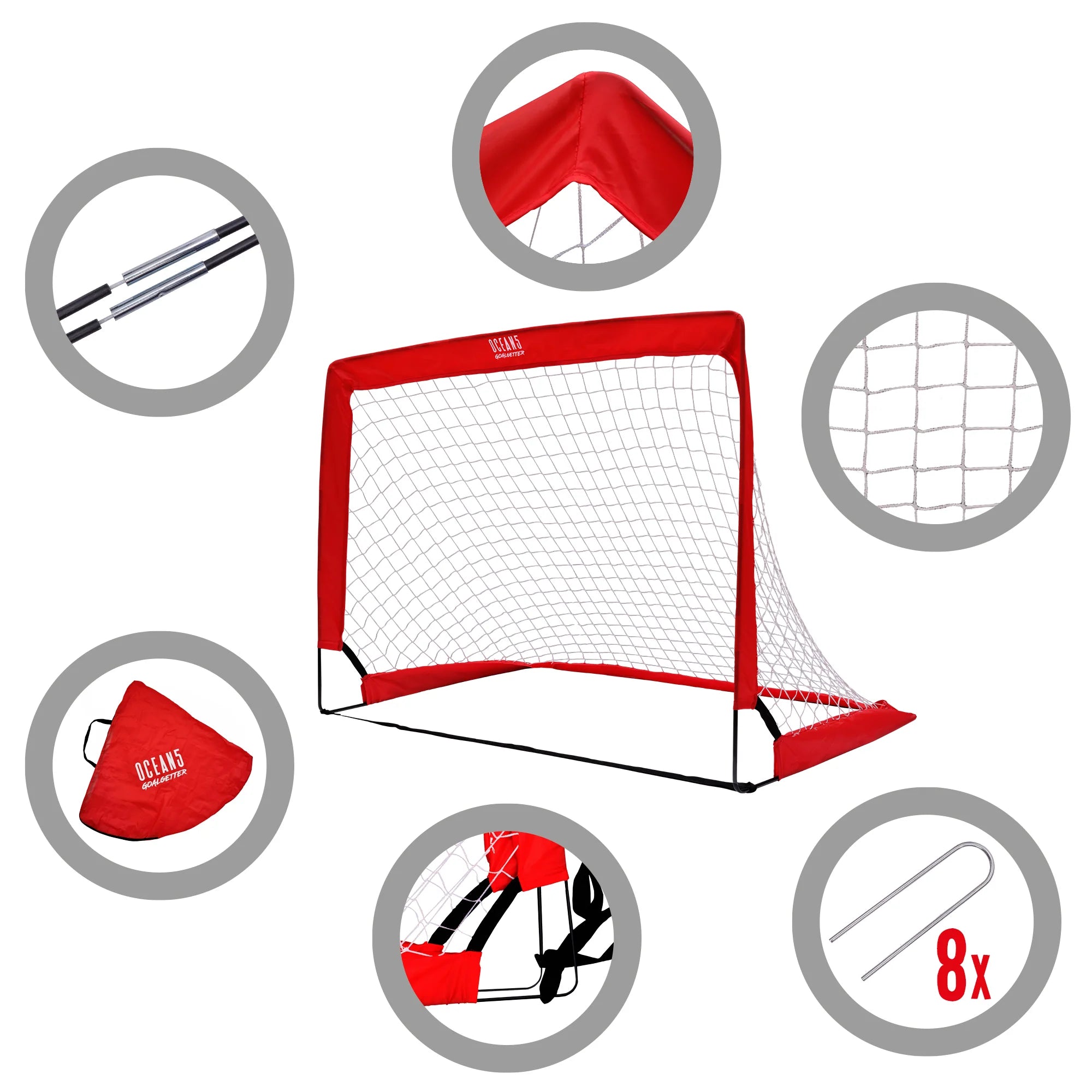 Apollo Minidoelen "Goalgetter" - opvouwbare minidoelen in een set van 2 Goalgetter - Faltbare Minitore (2er Set)