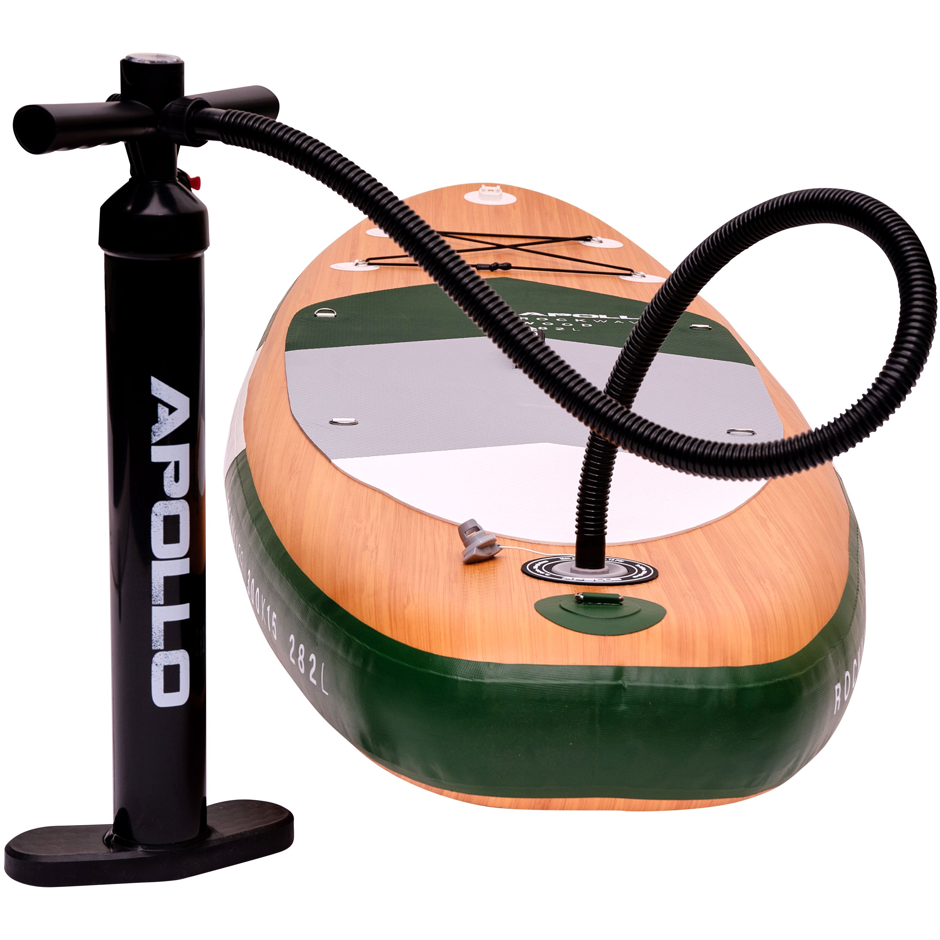Apollo Funsport NL SUP Board 'Wood' 3m incl. SUP Peddel, Pomp en Reparatiekit Wood Groen