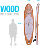Apollo Funsport NL SUP Board 'Wood' 3m incl. SUP Peddel, Pomp en Reparatiekit Wood Wit