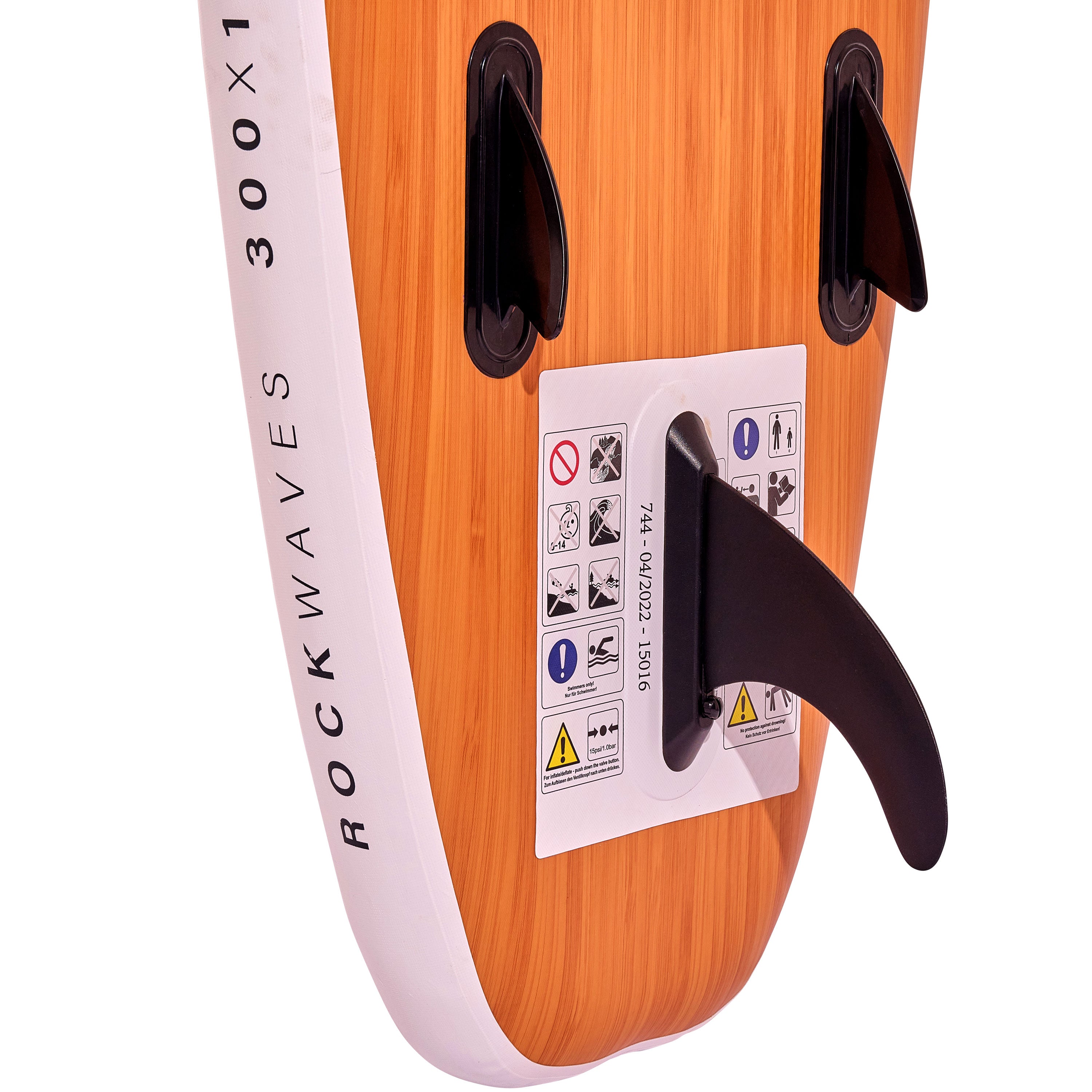 Apollo Funsport NL SUP Board 'Wood' 3m incl. SUP Peddel, Pomp en Reparatiekit Wood Wit
