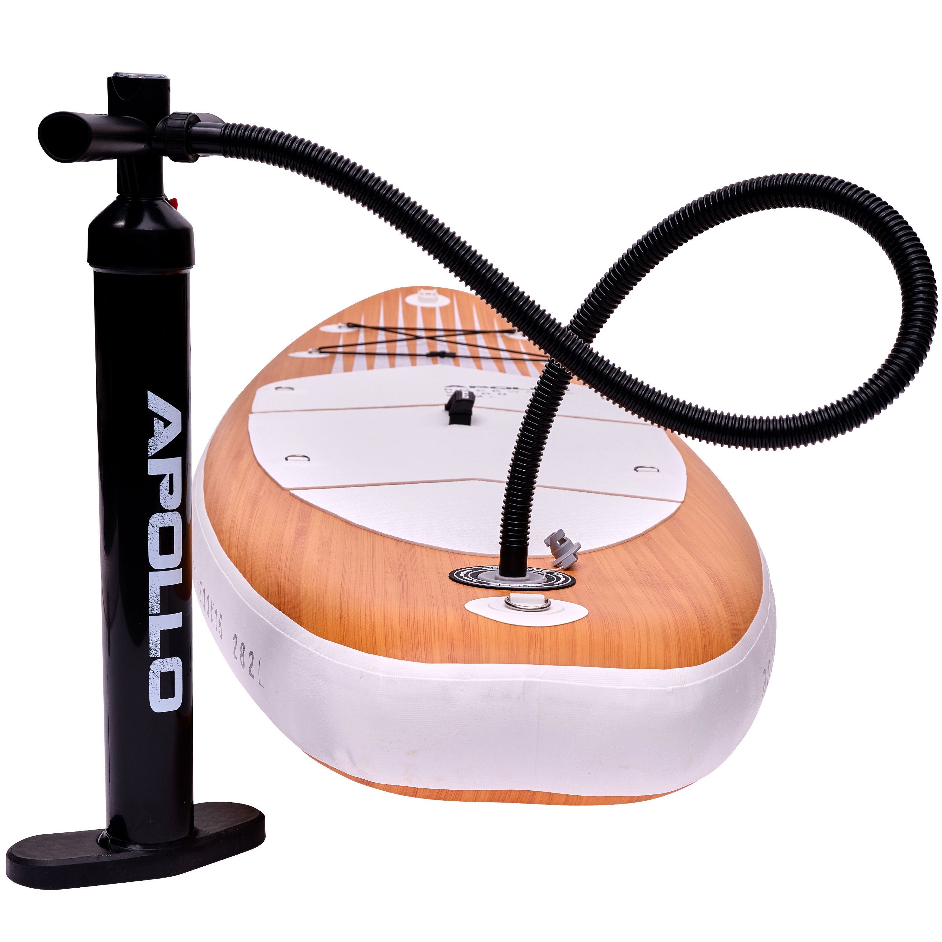 Apollo Funsport NL SUP Board 'Wood' 3m incl. SUP Peddel, Pomp en Reparatiekit Wood Wit