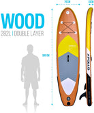 Apollo Funsport NL SUP Board 'Wood' 3m incl. SUP Peddel, Pomp en Reparatiekit Wood Geel