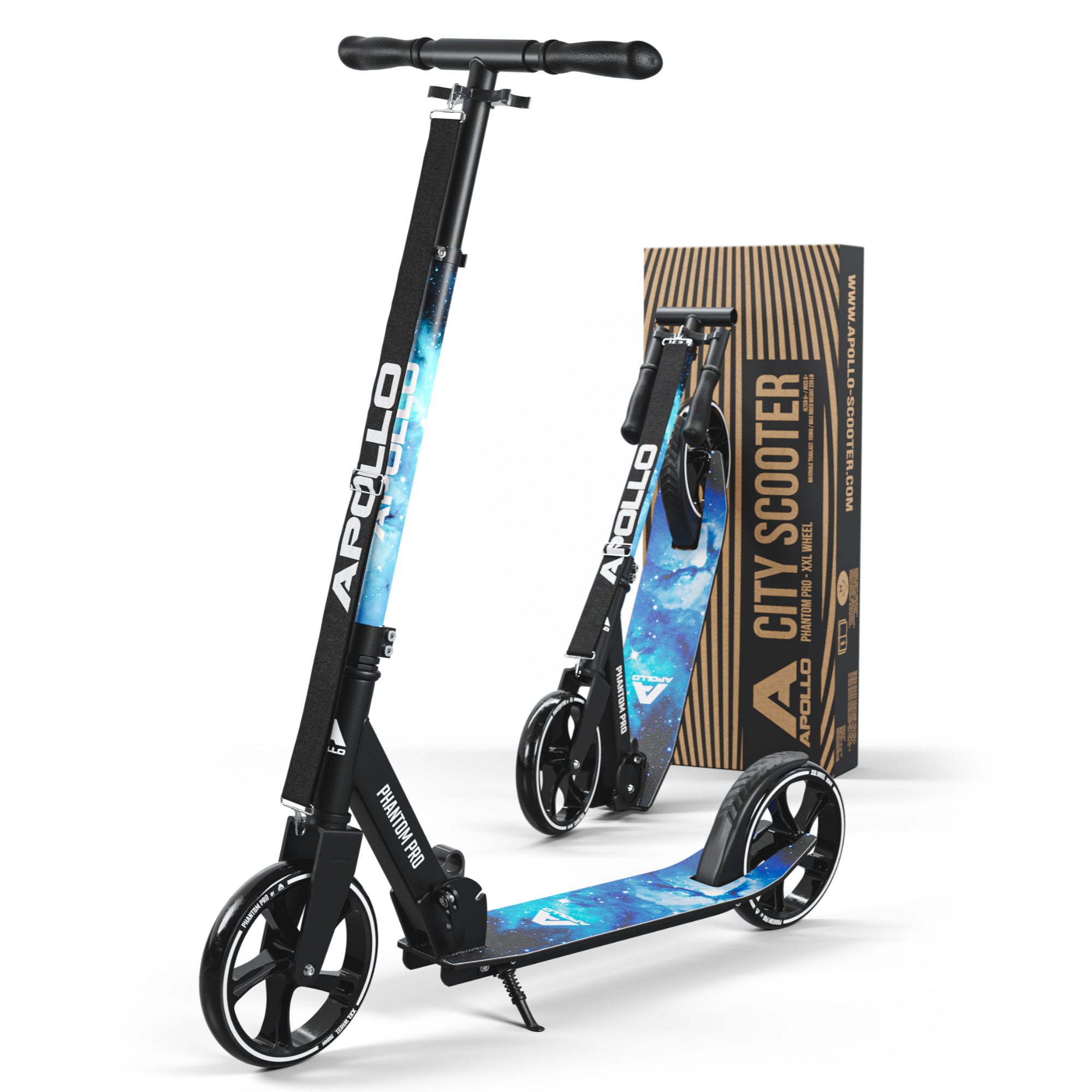 Apollo 'Phantom Pro' Opvouwbare en in hoogte verstelbare stadsscooter Stars