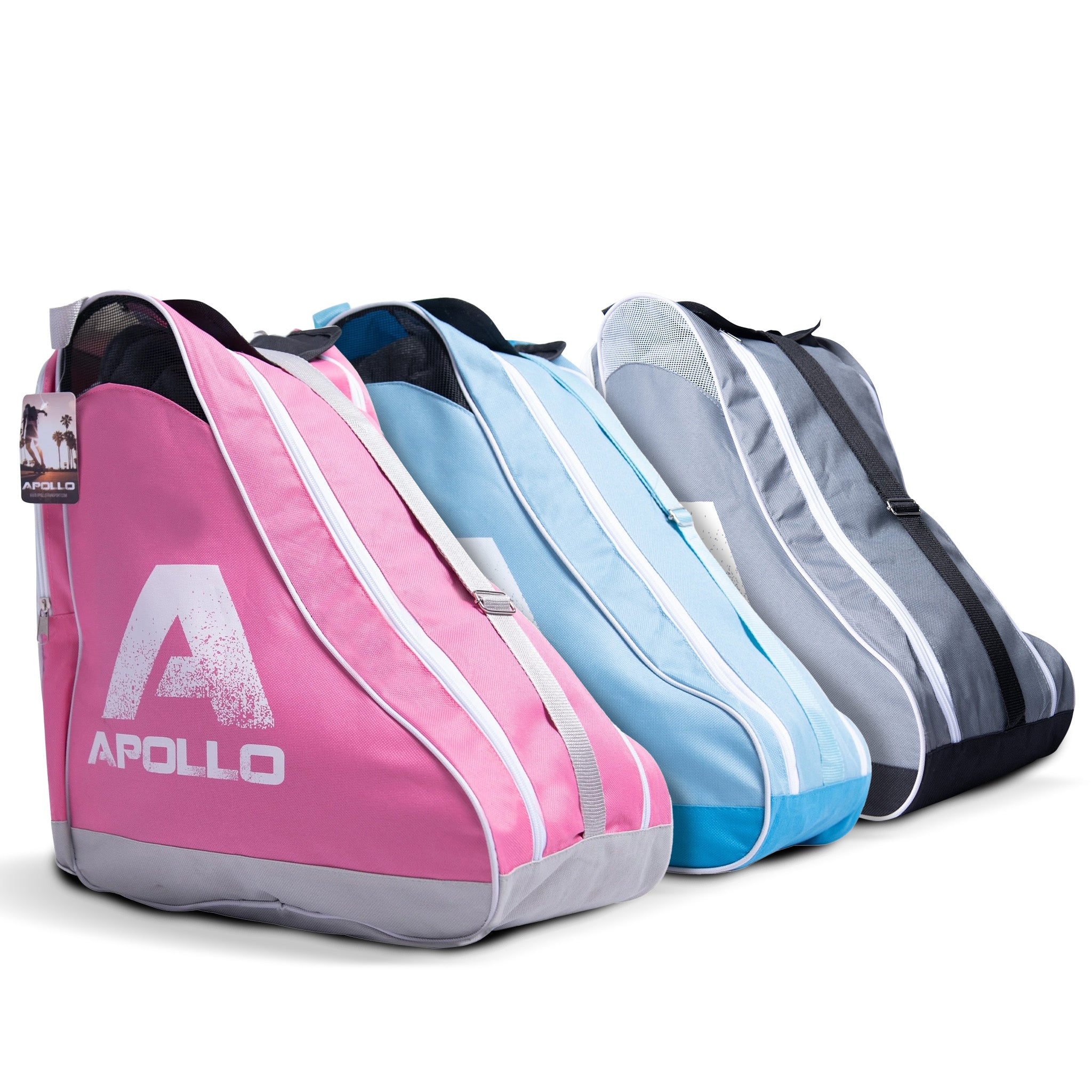 Apollo Funsport NL APOLLO Skatebag praktische tas voor schaatsen en rollersport Roze Grijs