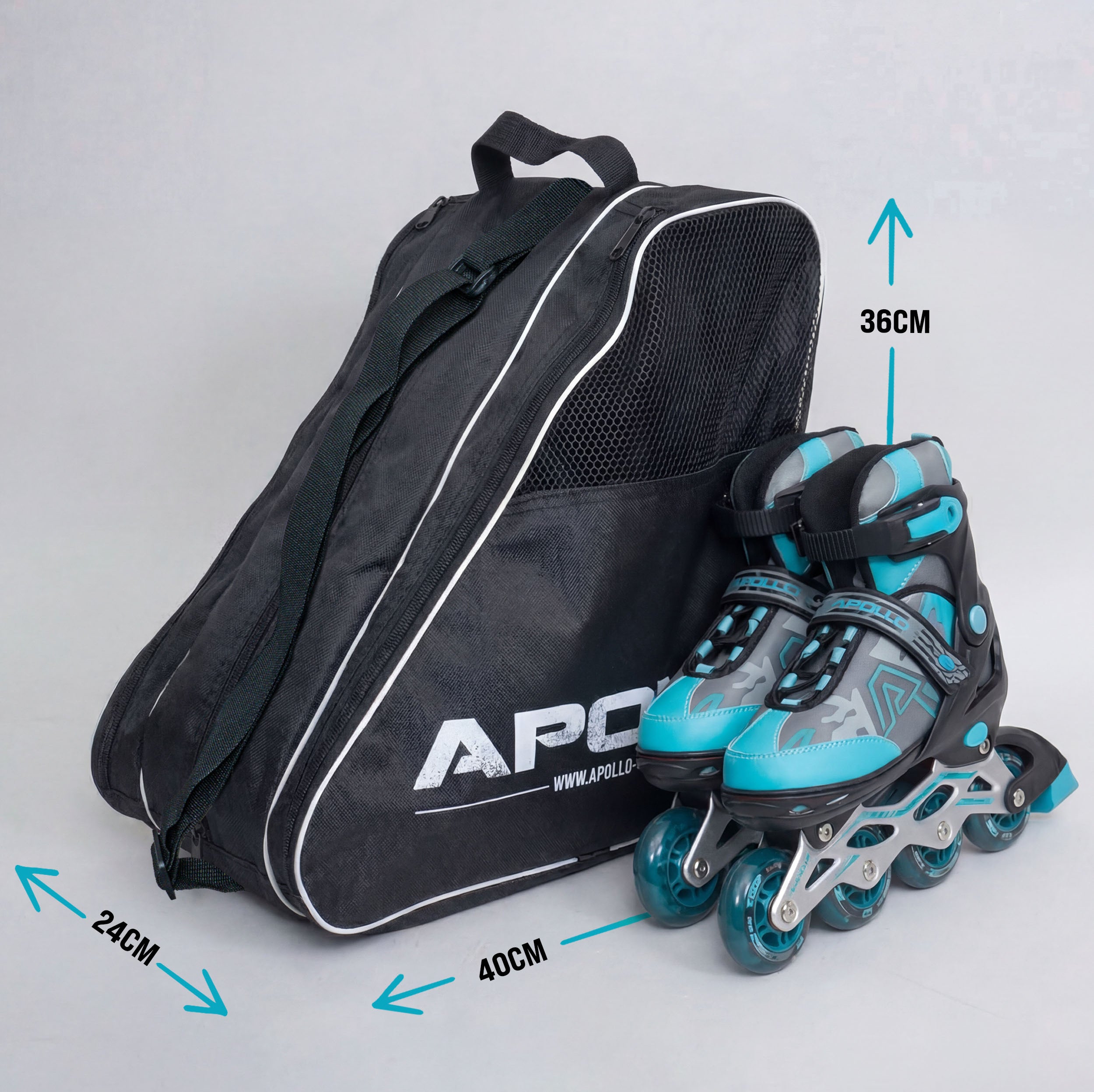 Apollo Funsport Nederland Praktische schaats- en rolschaatstas, stijlvolle transporttas voor skates en inline skates inclusief accessoires