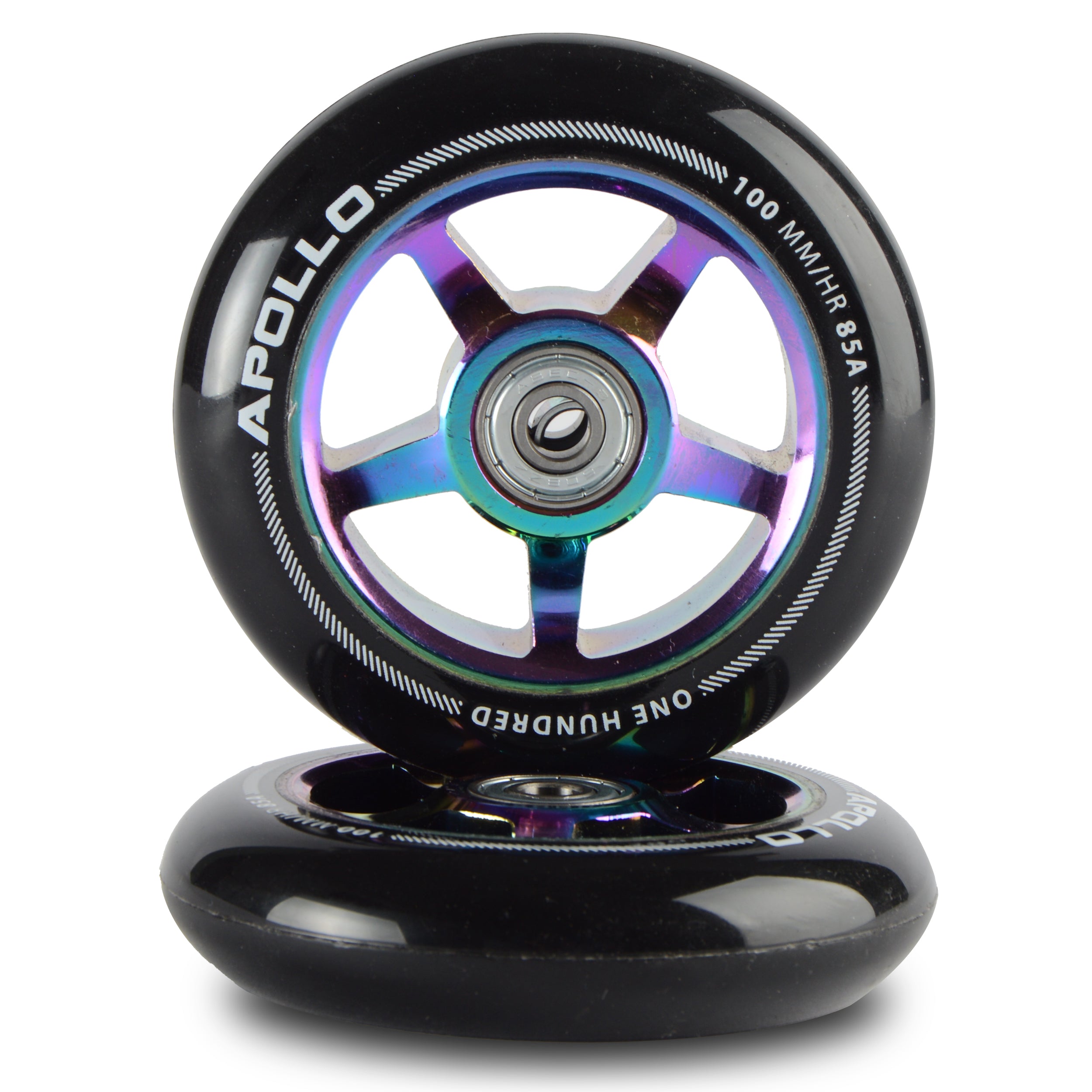 Apollo APOLLO Stunt Scooter reservewielenset Pro Wheels 100mm - ABEC 9 kogellagers Rainbow - ALU Core