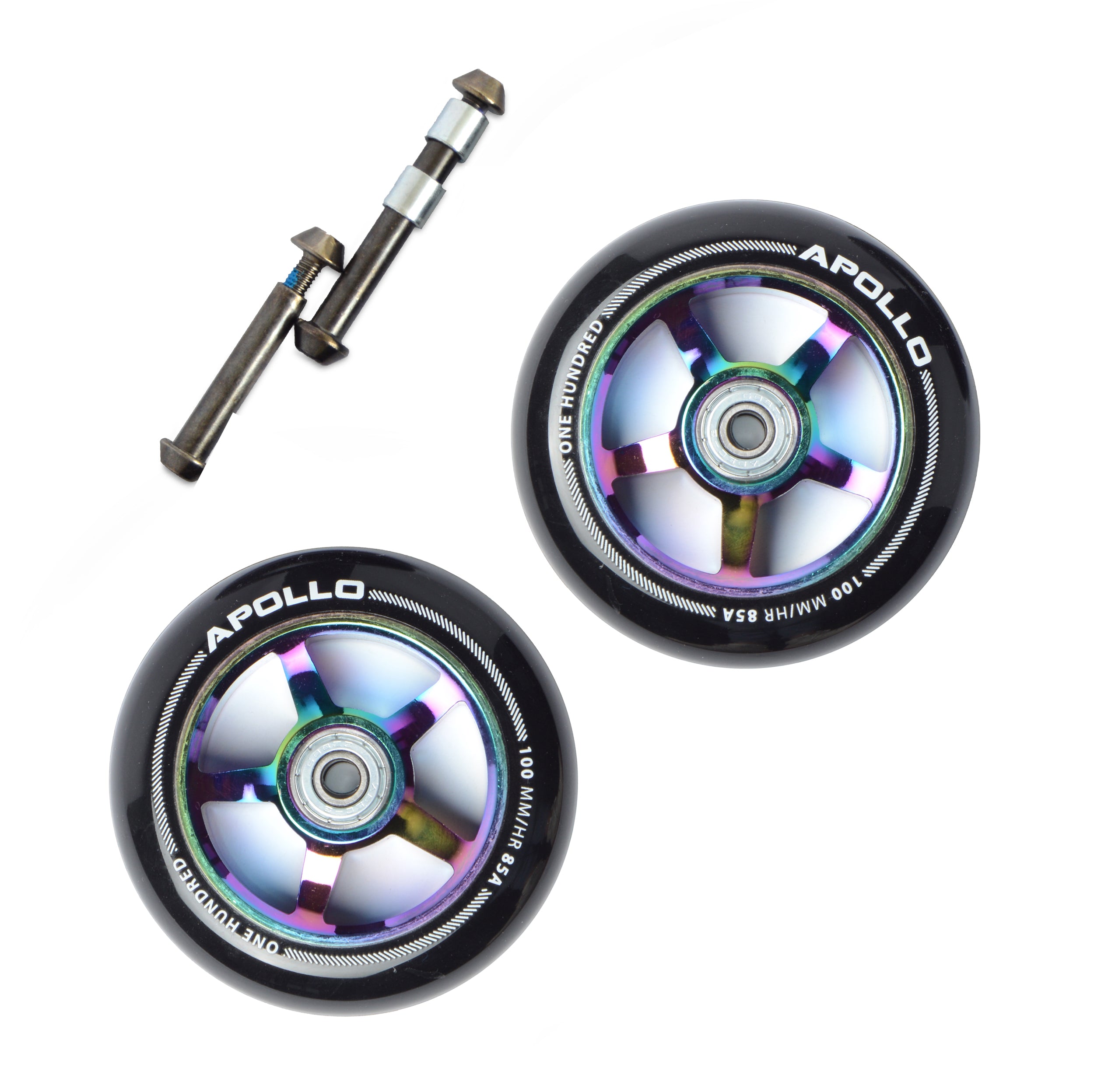 Apollo APOLLO Stunt Scooter reservewielenset Pro Wheels 100mm - ABEC 9 kogellagers Rainbow - ALU Core