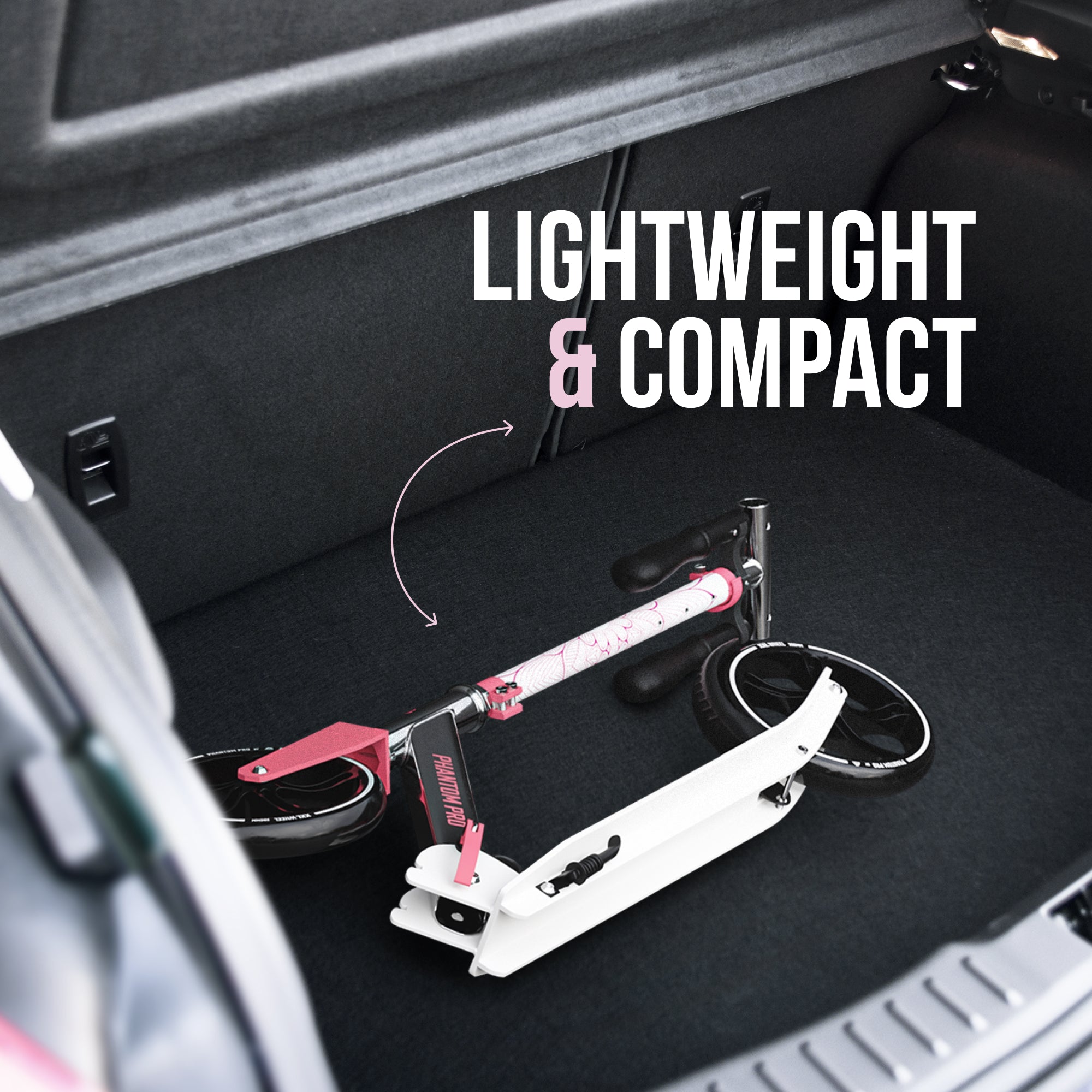 Apollo 'Phantom Pro' Opvouwbare en in hoogte verstelbare stadsscooter Roze