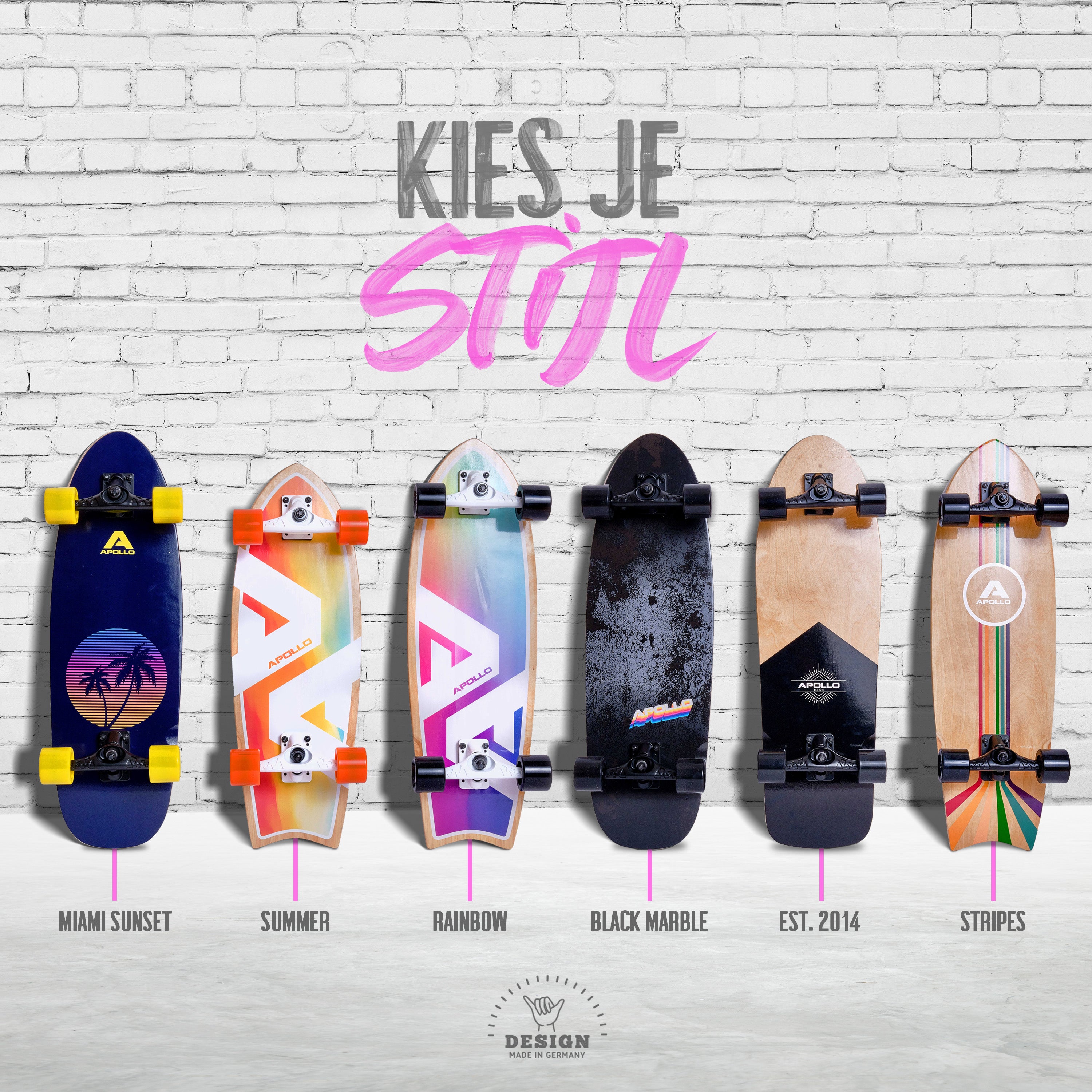 Apollo Surfskate Board - Miami Sunset Miami Sunset