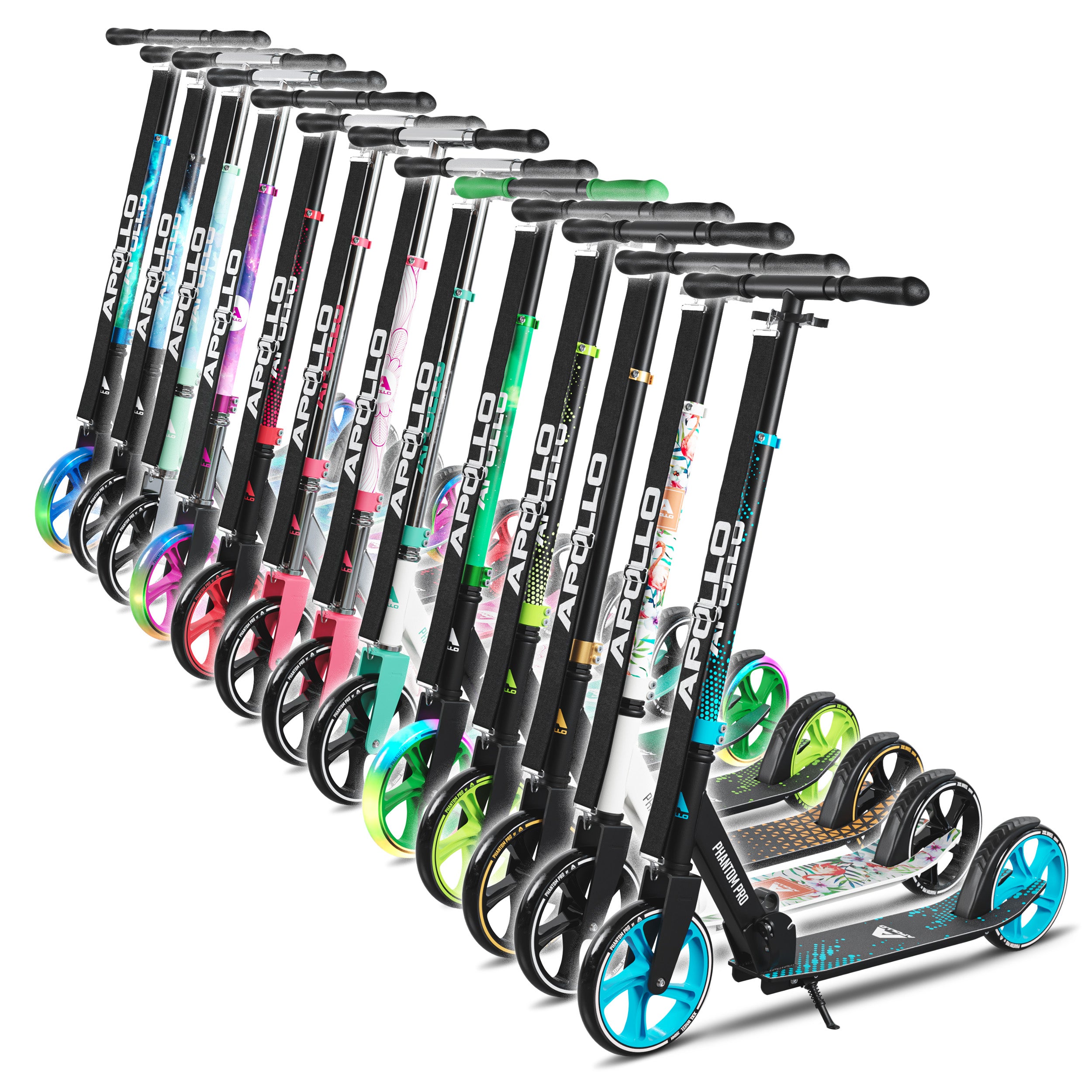 Apollo 'Phantom Pro' Opvouwbare en in hoogte verstelbare stadsscooter