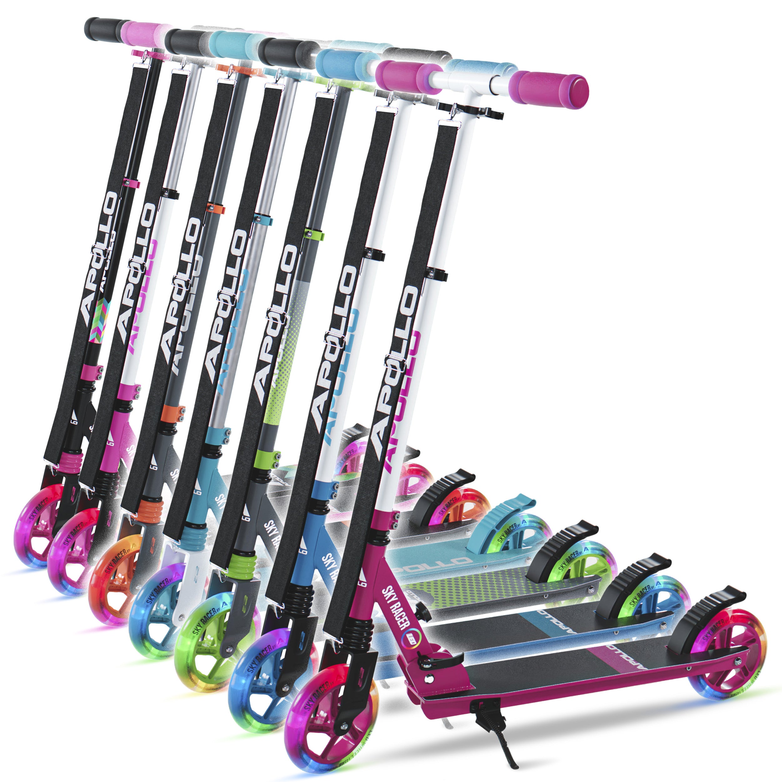 Apollo 145 mm City-Scooter met Vering "Skyracer" opvouwbaar en in hoogte verstelbaar