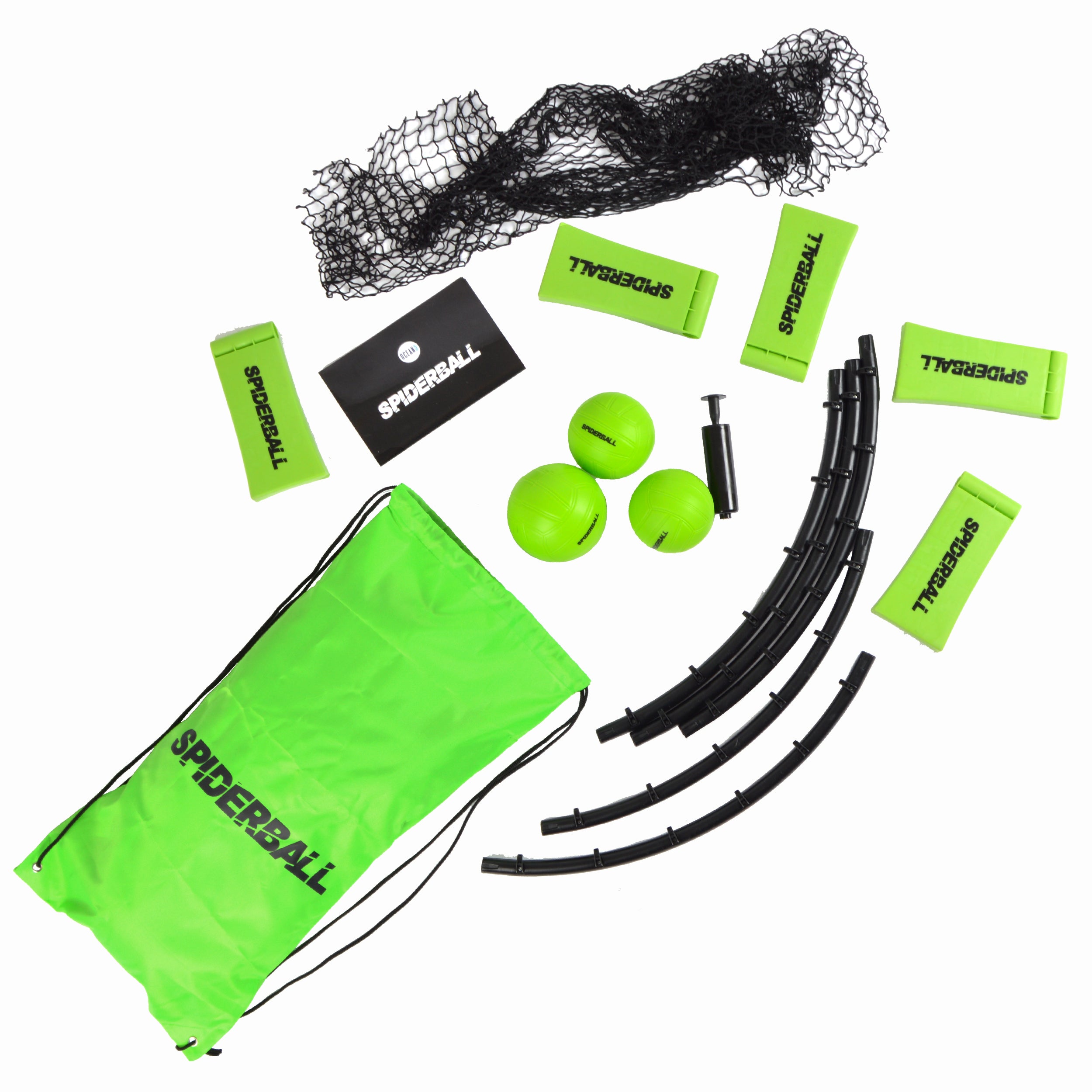 Apollo OCEAN 5 Tuin spel Spiderball met trekkoord en binnenvak Groen