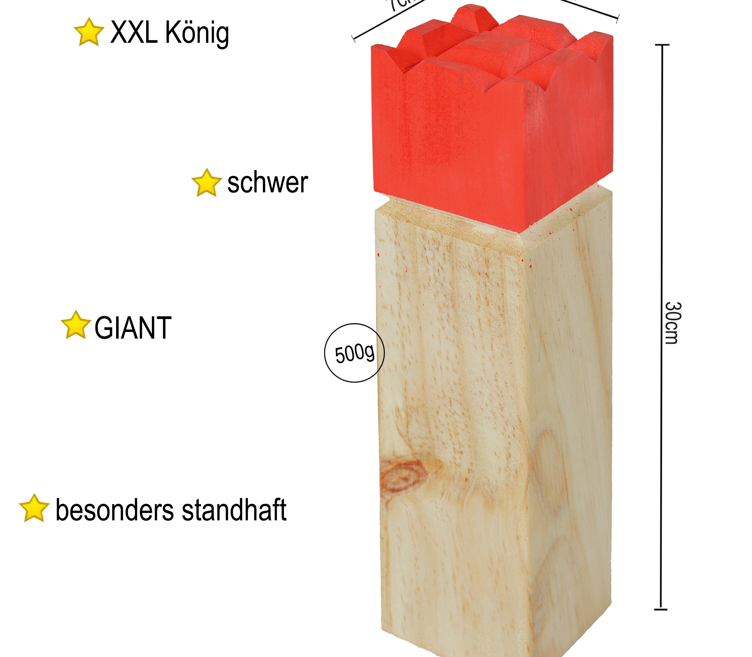 Ocean5 OCEAN5 Kubb - Origineel Viking werpspel, Houten schaak kegels spel Kubb - Deluxe - 30 x 7 cm (H B)