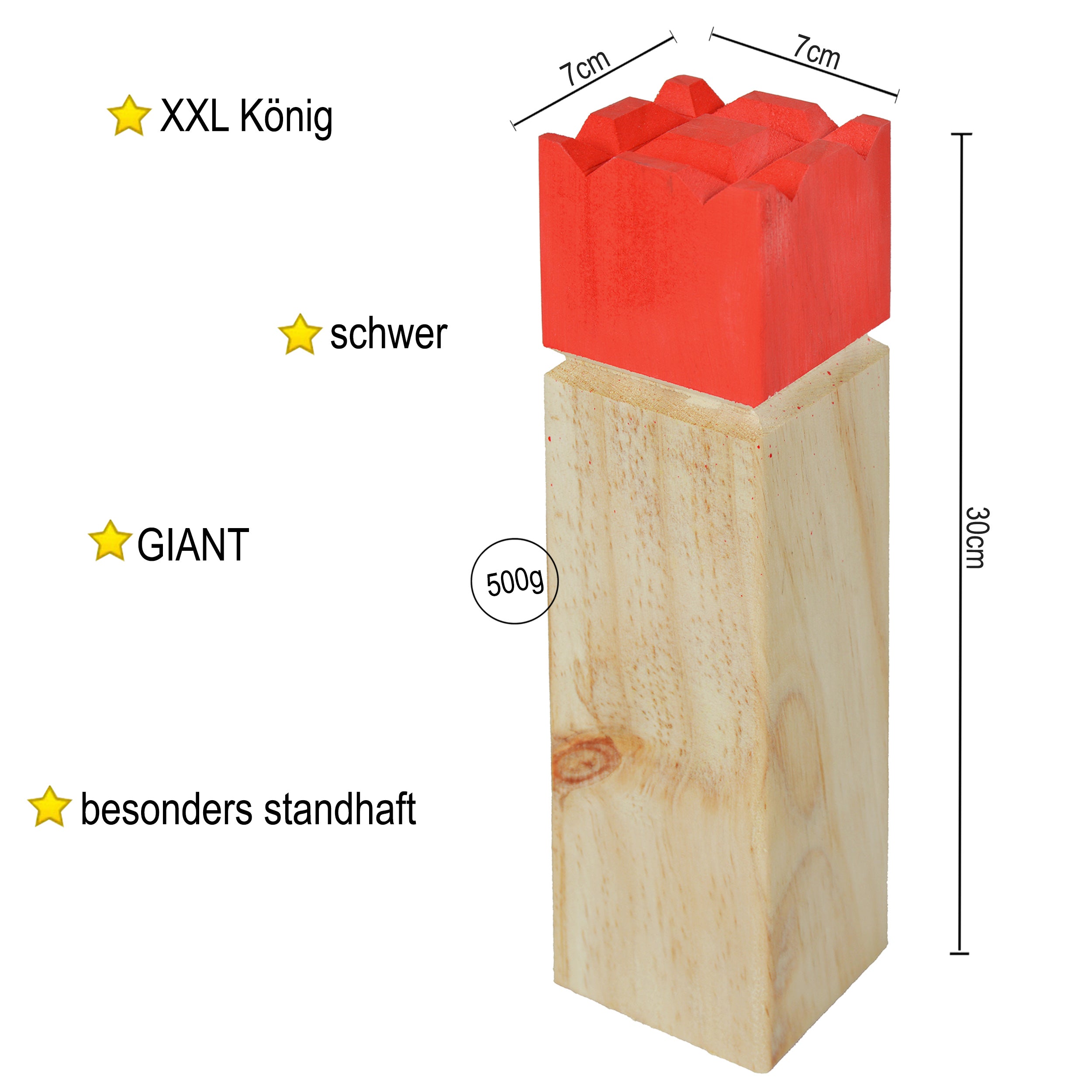 Ocean5 OCEAN5 Kubb - Origineel Viking werpspel, Houten schaak kegels spel Kubb - Deluxe - 30 x 7 cm (H B)
