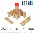 Ocean5 OCEAN5 Kubb - Origineel Viking werpspel, Houten schaak kegels spel Kubb - Deluxe - 30 x 7 cm (H B)