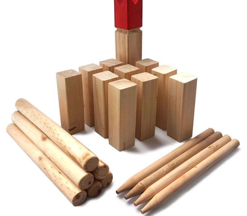 Ocean5 OCEAN5 Kubb - Origineel Viking werpspel, Houten schaak kegels spel Kubb - Rot - 30 x 5,2 cm (H B)
