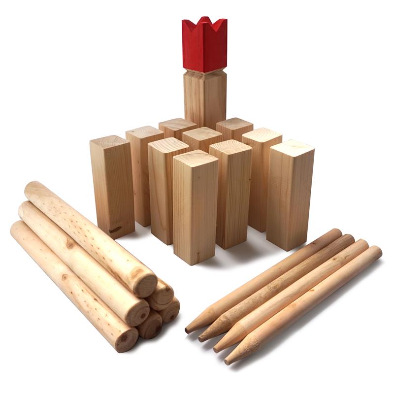 Ocean5 OCEAN5 Kubb - Origineel Viking werpspel, Houten schaak kegels spel Kubb - Rot - 30 x 5,2 cm (H B)