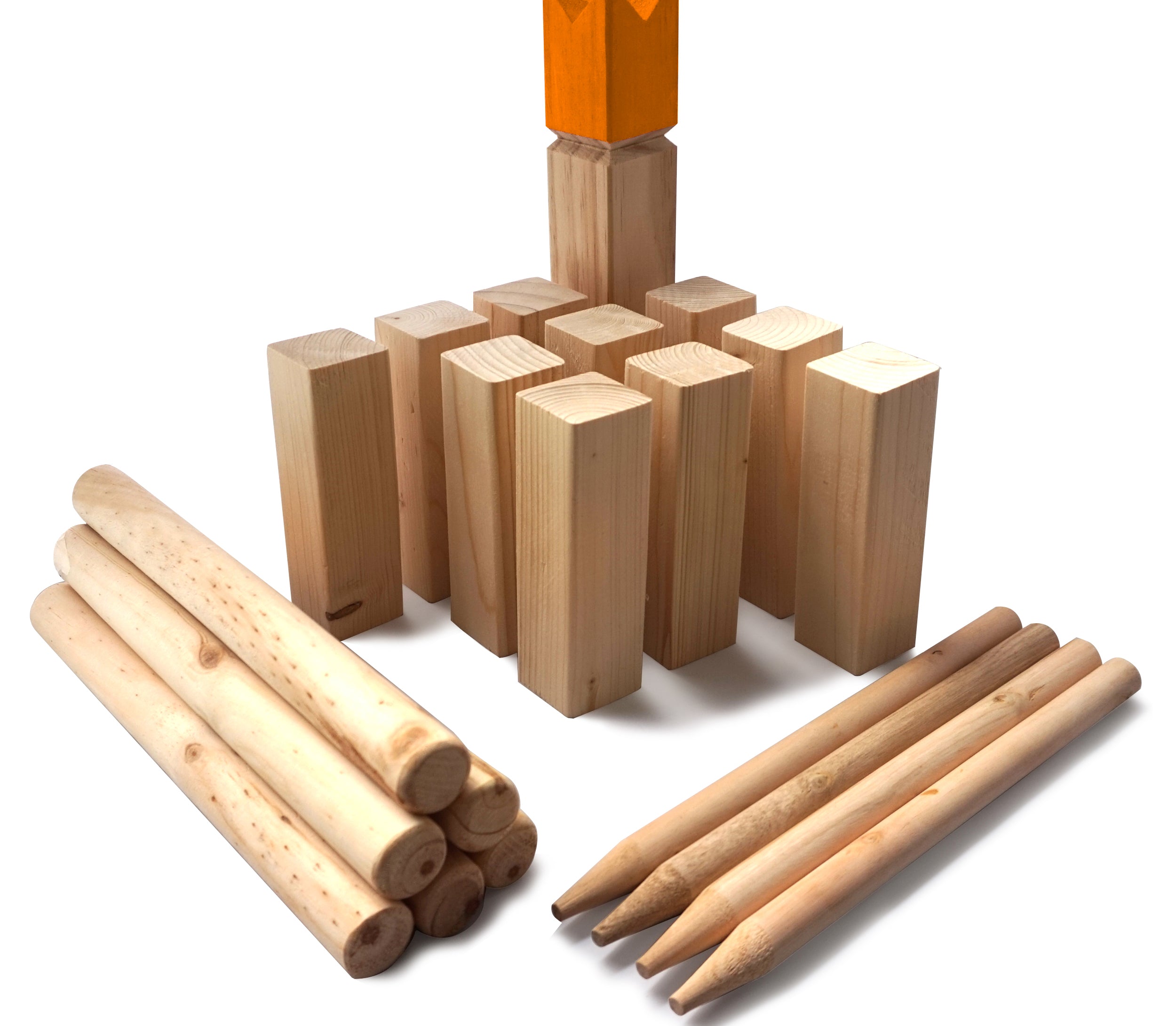 Ocean5 OCEAN5 Kubb - Origineel Viking werpspel, Houten schaak kegels spel Kubb - Gold - 25 x 4,7 cm (H B)