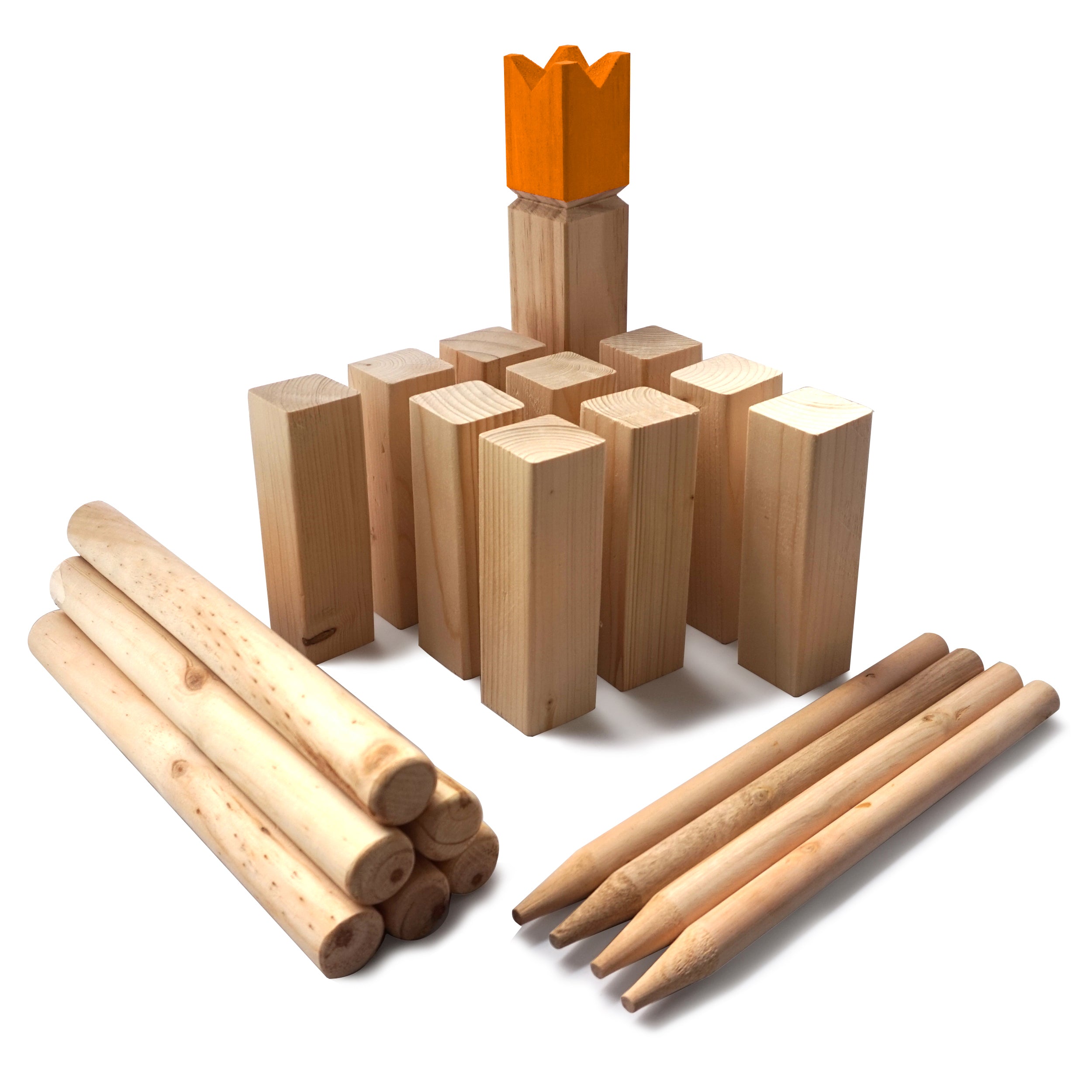 Ocean5 OCEAN5 Kubb - Origineel Viking werpspel, Houten schaak kegels spel Kubb - Gold - 25 x 4,7 cm (H B)