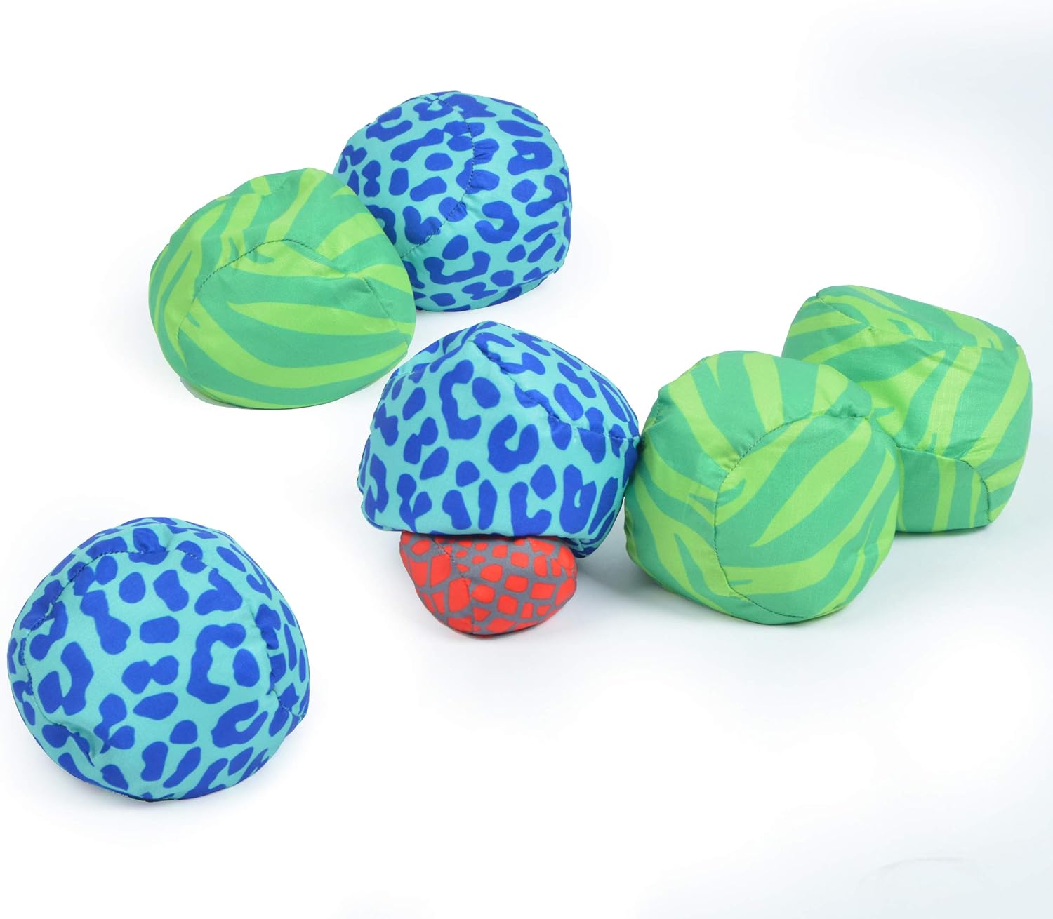 Apollo Funsport Nederland Ocean 5 Extreme Boule – Set van zachte boules Animal Print - Kleur: groen blauw