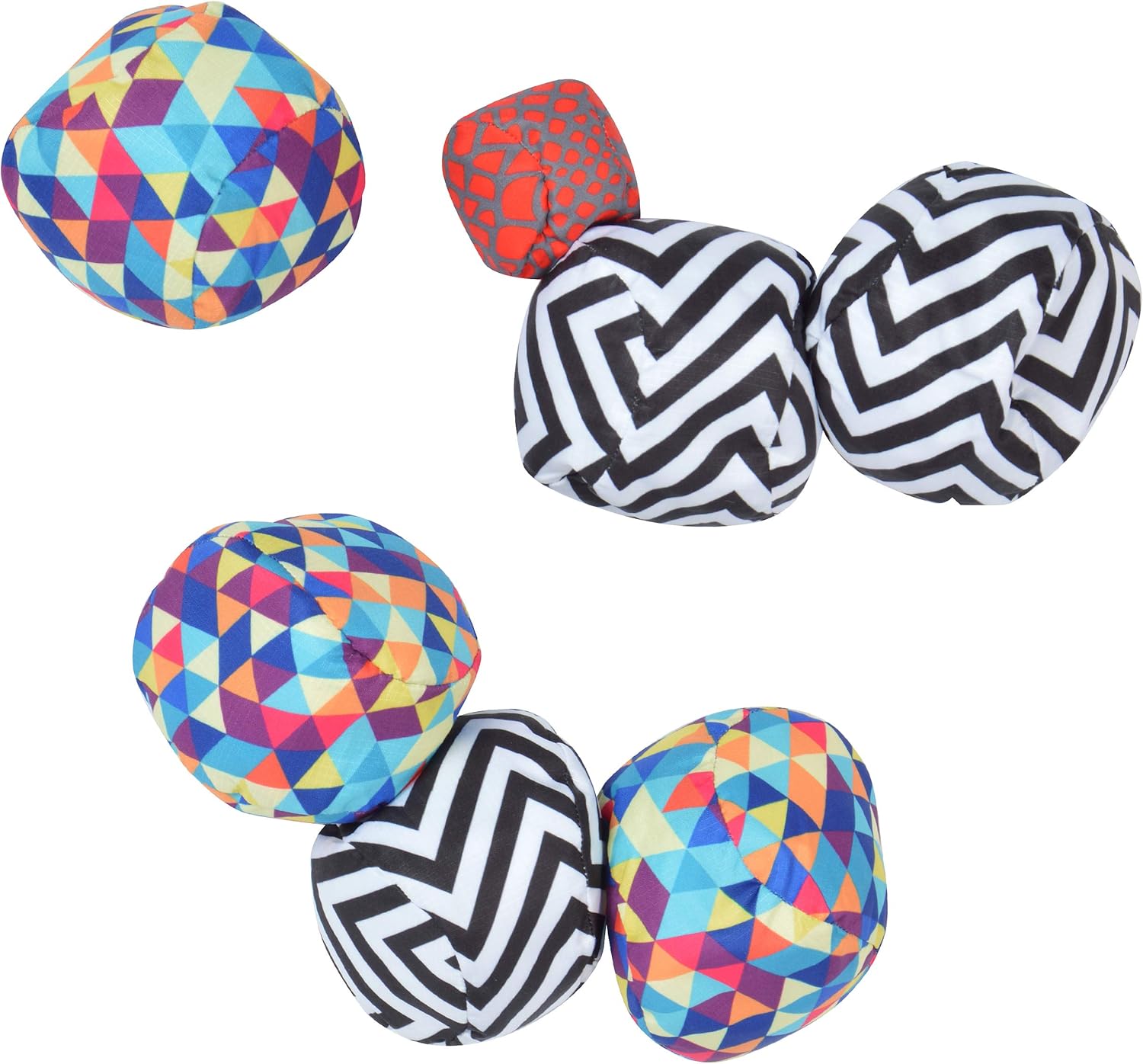 Apollo Funsport Nederland Ocean 5 Extreme Boule – Set van zachte boules Triangel ZicZac - Kleur: zwart wit