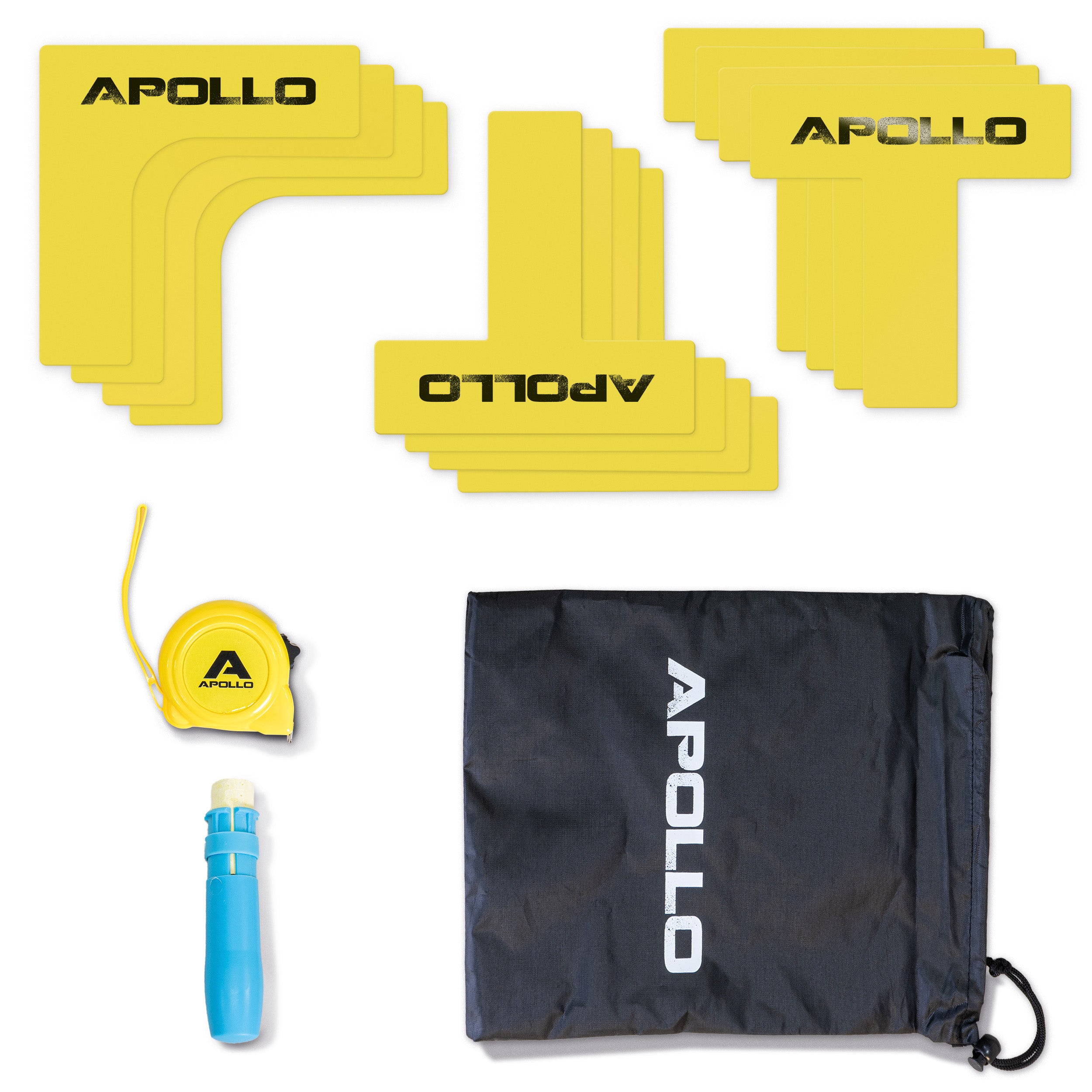 Apollo Funsport Nederland Apollo Pickleball Court Marker Set – All-in-one vloer markering set voor precisie en veelzijdigheid