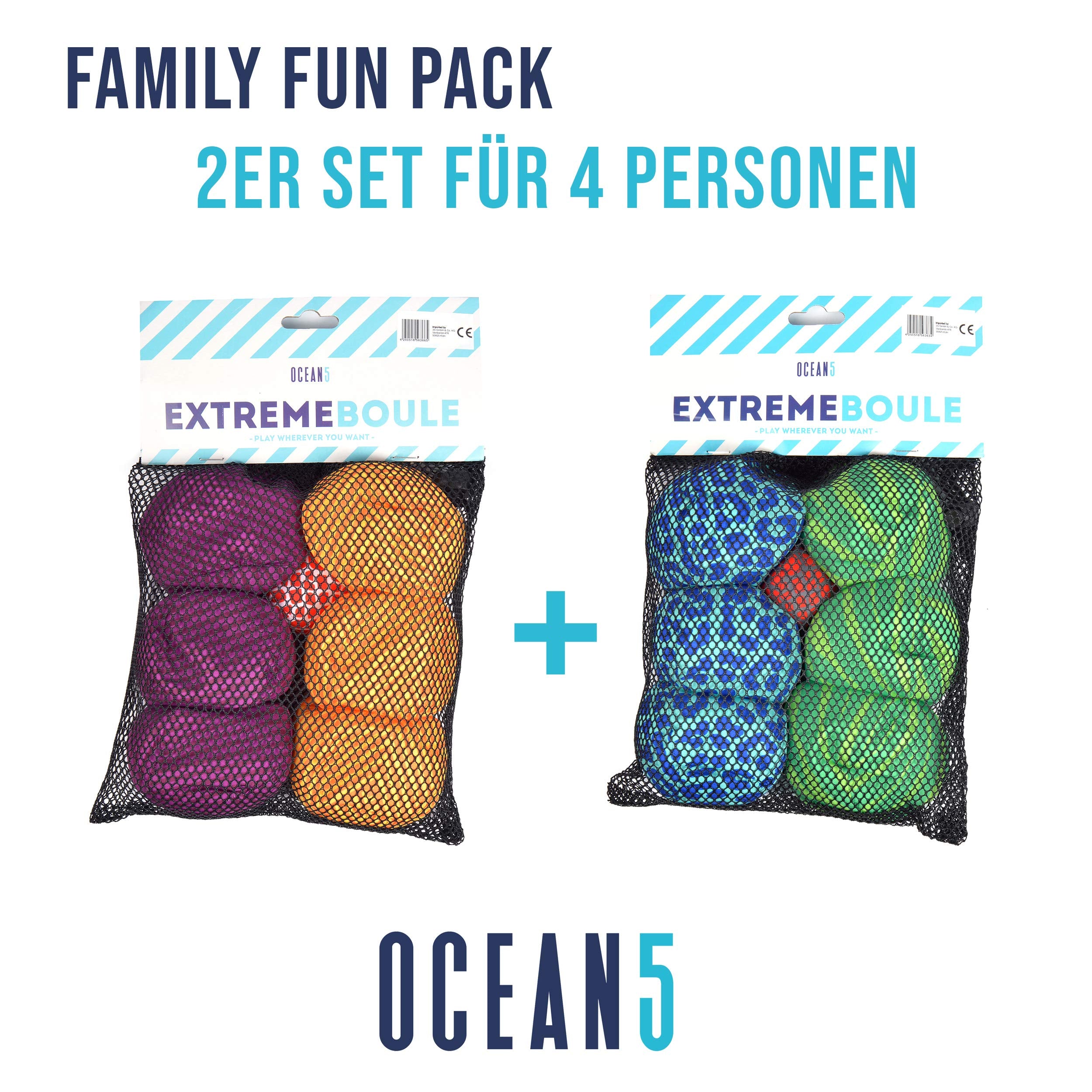 Apollo Funsport Nederland Ocean 5 Extreme Boule – Set van zachte boules 2er SET - Lines + Animal Print