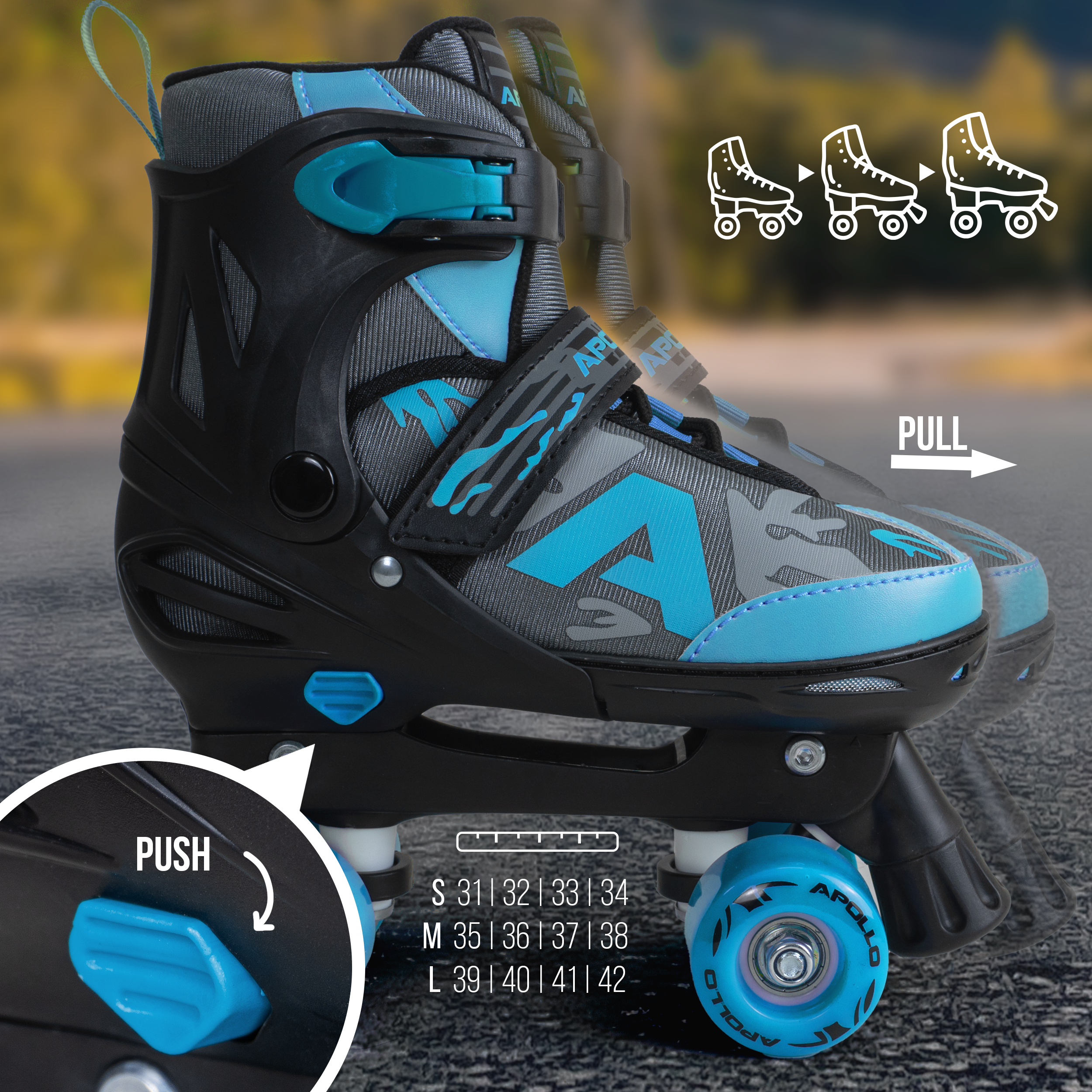 Apollo Funsport Nederland Apollo Champion Verstelbare Quad Skate - verstelbare rolschaatsen voor kinderen Blauw