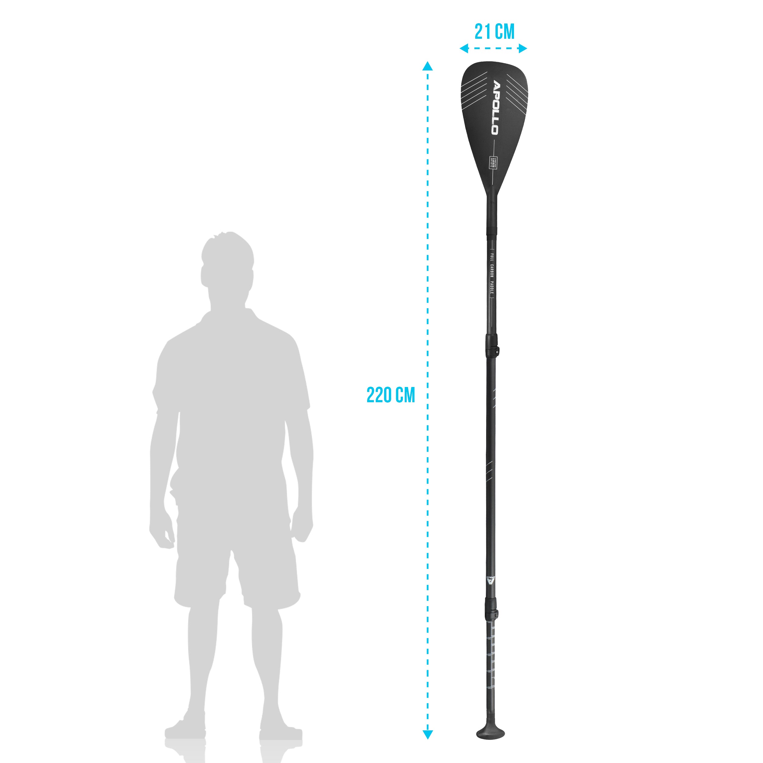 Apollo Apollo SUP Peddel – 3-delige peddel voor Stand-Up Paddle Speed Paddle Pro