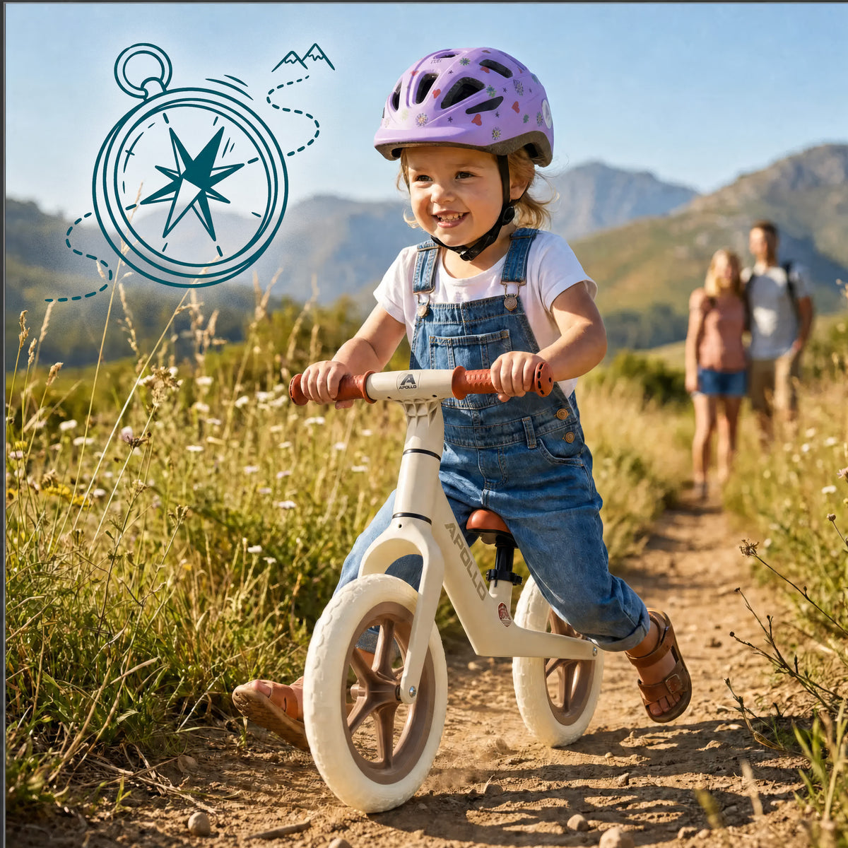 Apollo Funsport Nederland Trailbuddy loopfiets vanaf 2 jaar – 12 inch kinderloopfiets Beige