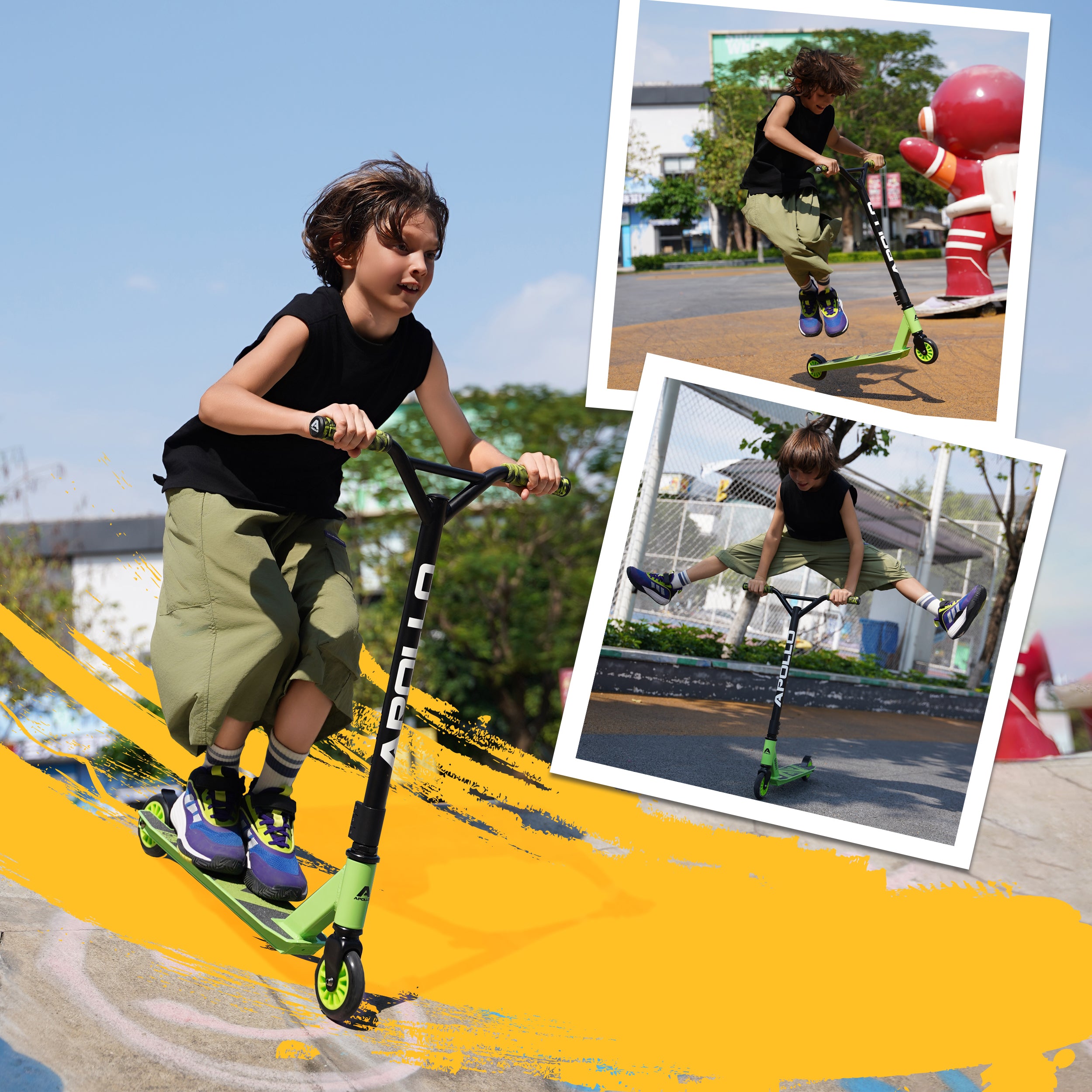 Apollo Funsport NL Stunt Scooter Gravity - Leuke step voor kinderen en tieners Groen