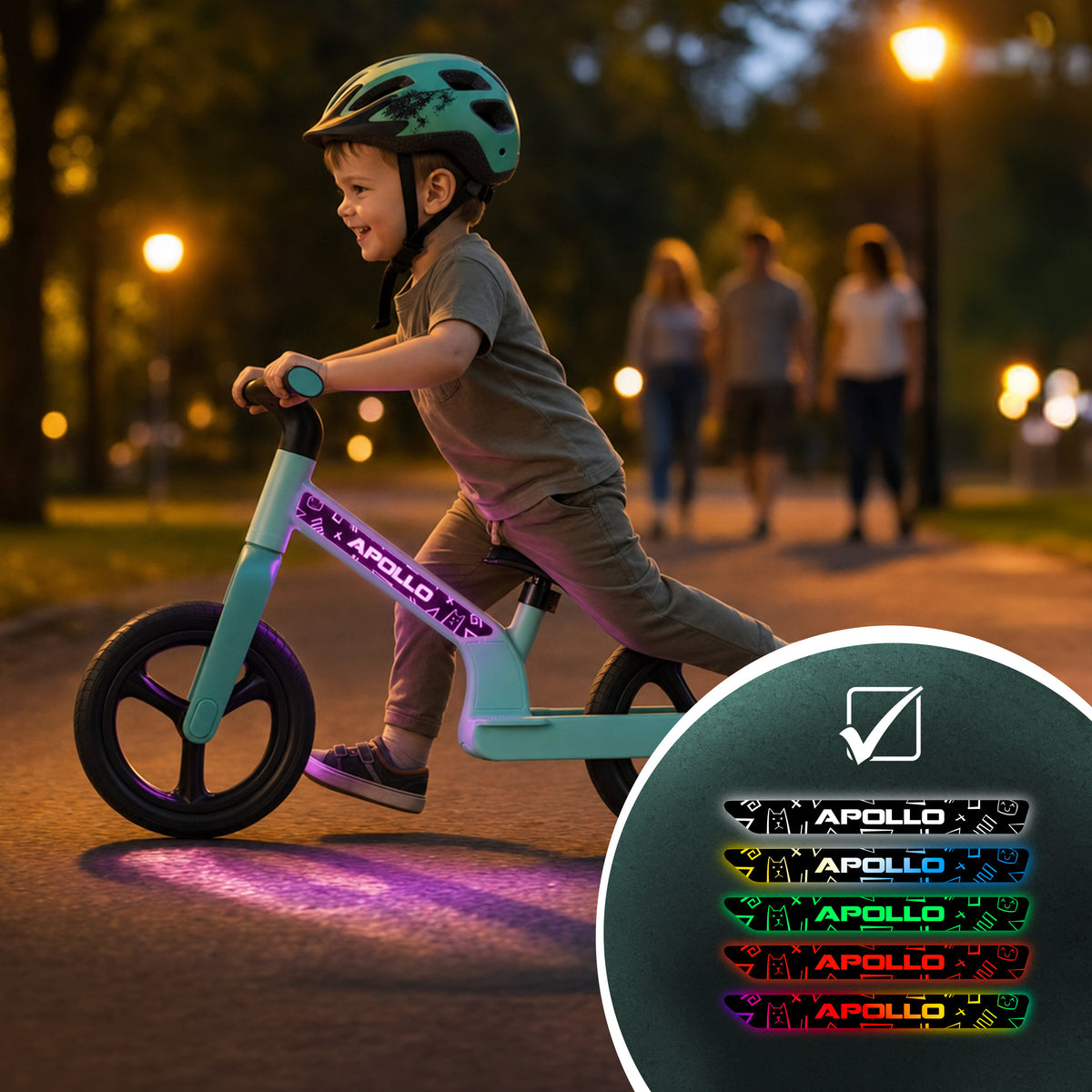 Apollo Funsport Nederland Trailbuddy LED loopfiets voor kinderen vanaf 2 jaar – 12 inch loopfiets met verlichting Mint
