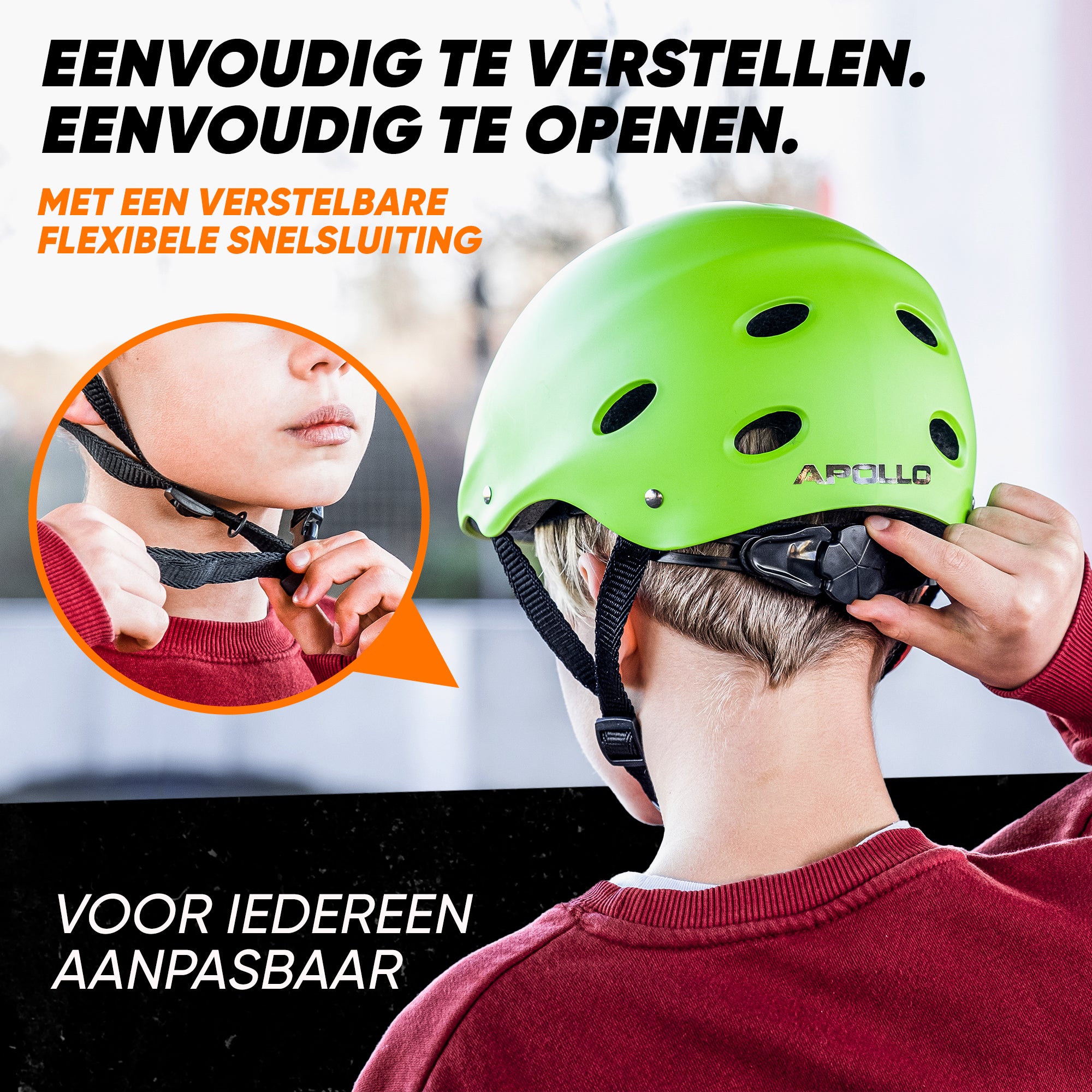 Apollo Skate Helm Fietshelm - Verstelbare Skateboard, Scooter, BMX Helm Groen