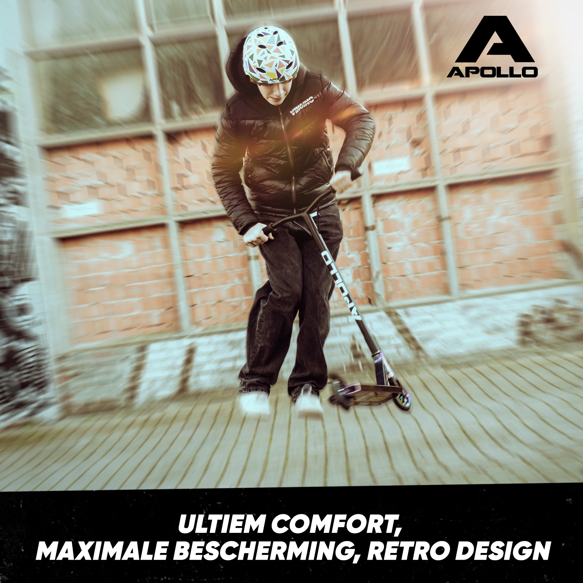 Apollo Skate Helm Fietshelm - Verstelbare Skateboard, Scooter, BMX Helm Triangle