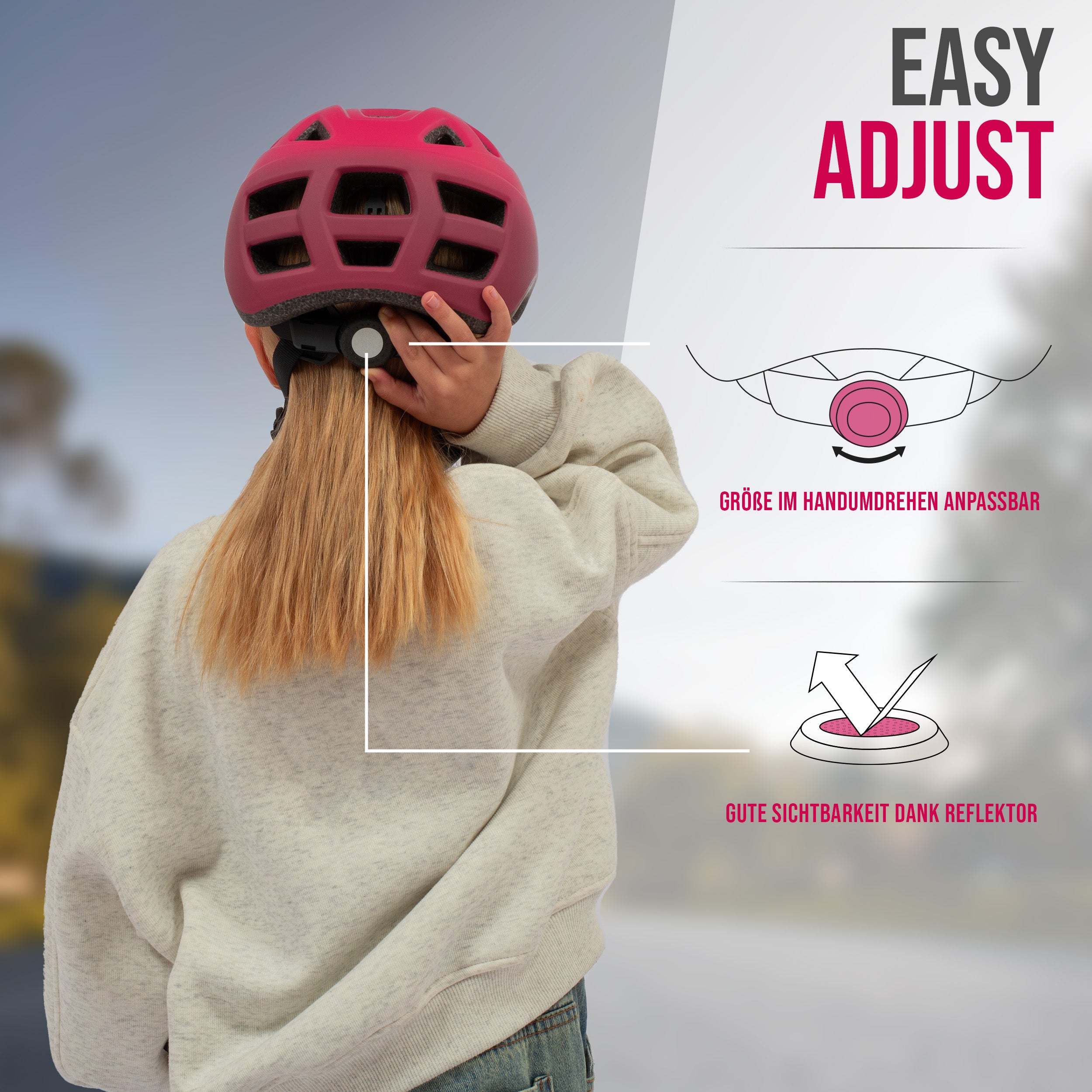 Apollo AKZEPTABEL Apollo Kinder Fahrradhelm, Helm für Kinder & Jugendliche, Multisport Helm - Red Fade - M (51-56 cm)