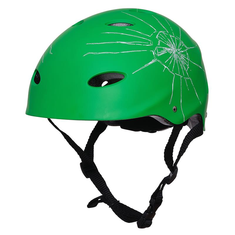 Apollo Skate Helm Fietshelm - Verstelbare Skateboard, Scooter, BMX Helm - Broken Green
