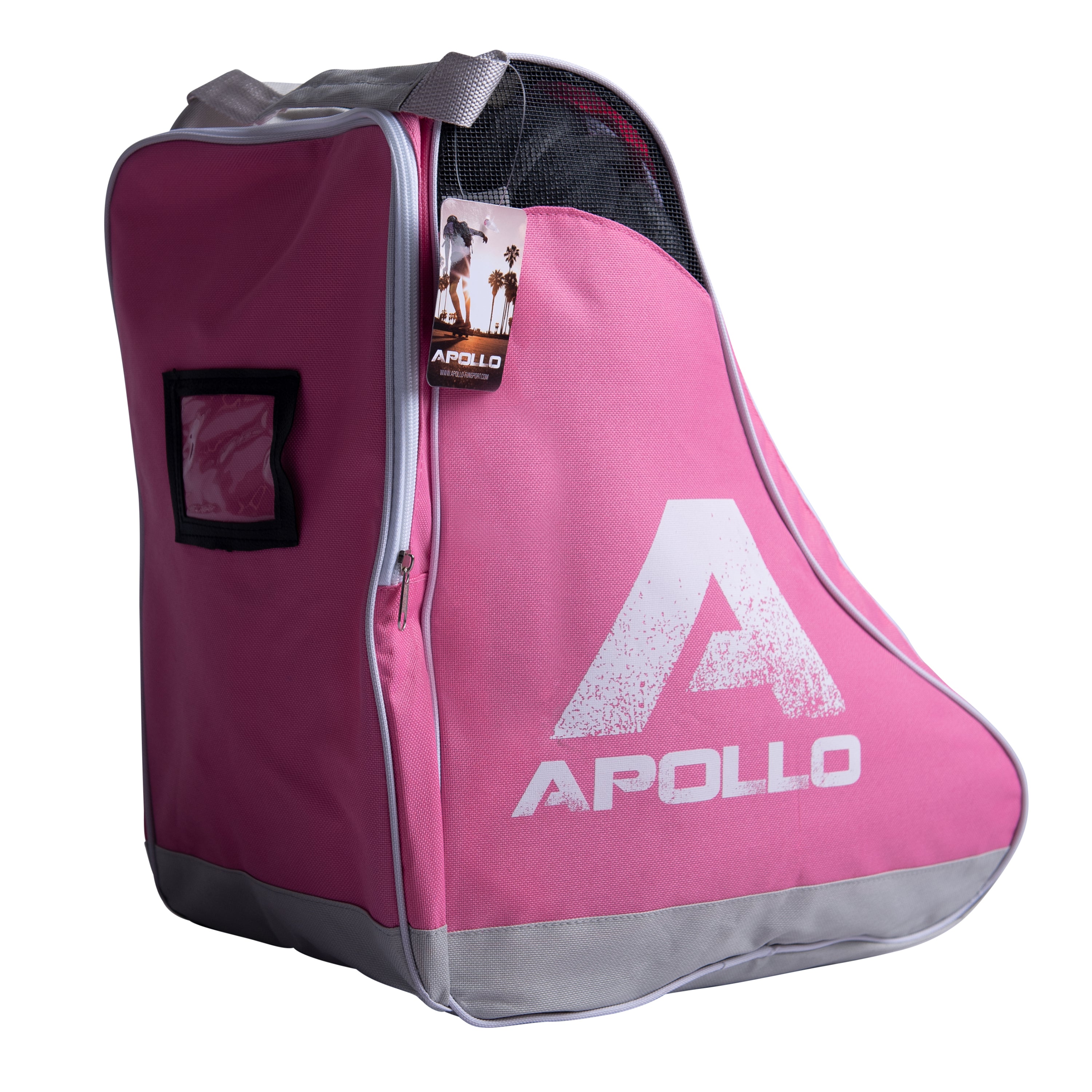Apollo Funsport NL APOLLO Skatebag praktische tas voor schaatsen en rollersport Roze Grijs