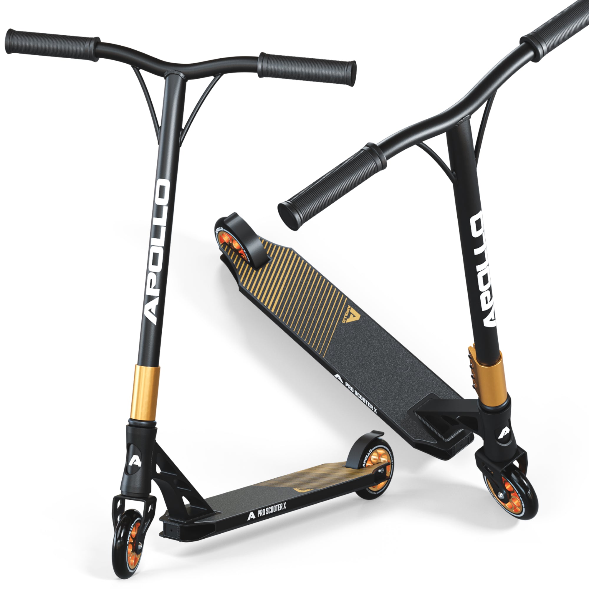 Apollo High-End Stunt Scooter 'Genesis' Stuntstep met aluminium kern & ABEC 9 Goud