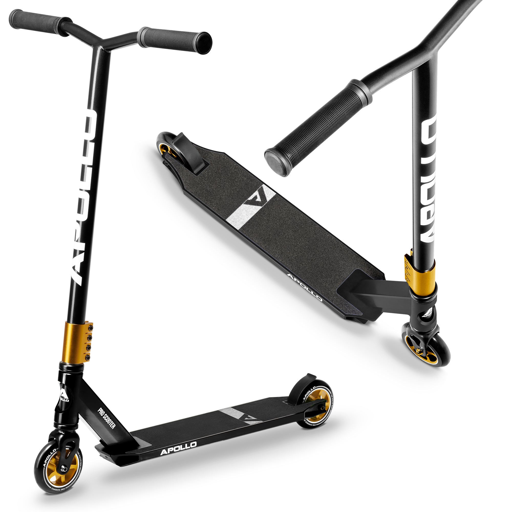 Apollo Stuntstep - Star Pro - Hoogwaardige geanodiseerde professionele stuntstep Schwarz Gold