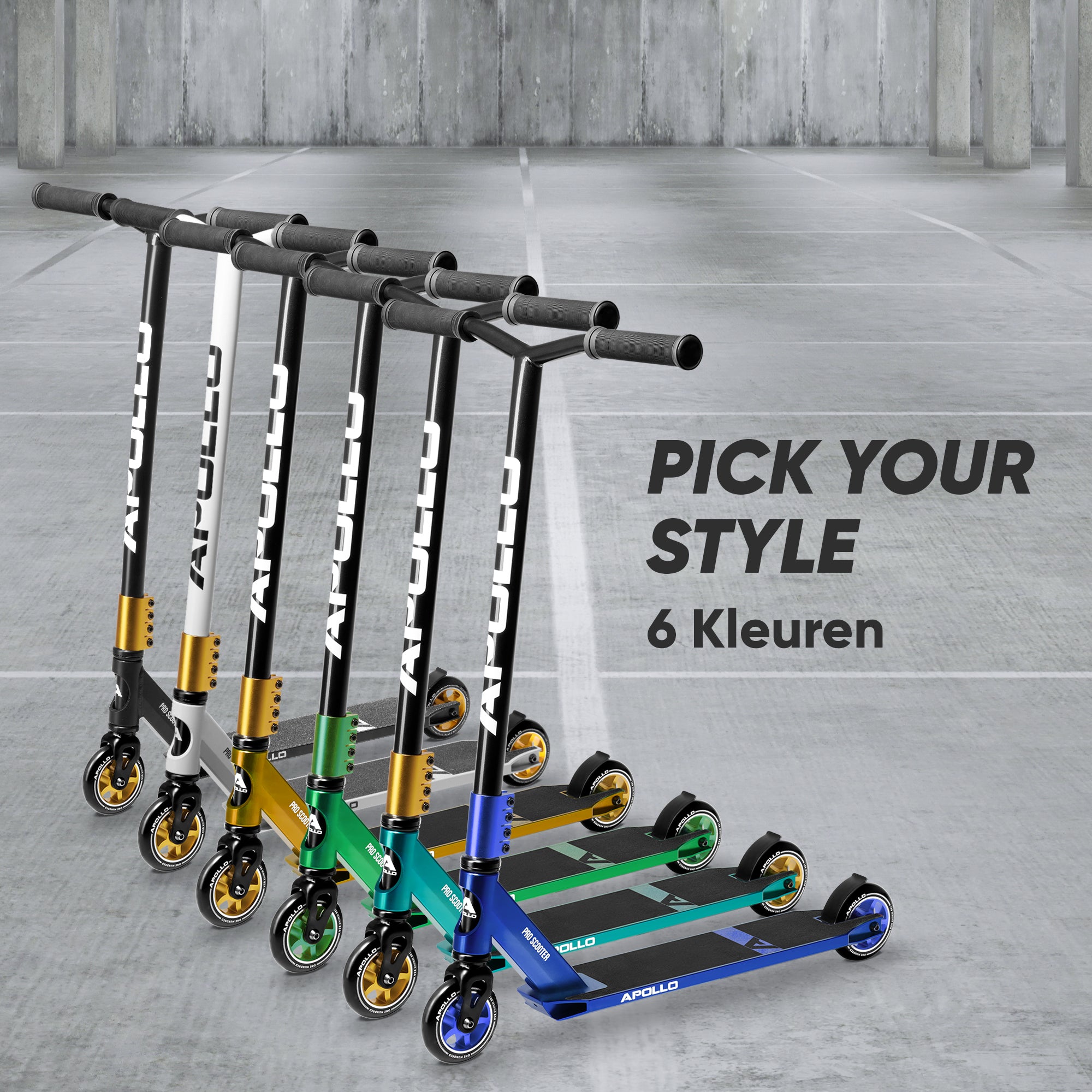 Apollo Stunt Scooter - Star Pro - HighQuality eloxierter Profi Stunt Scooter Schwarz Gold