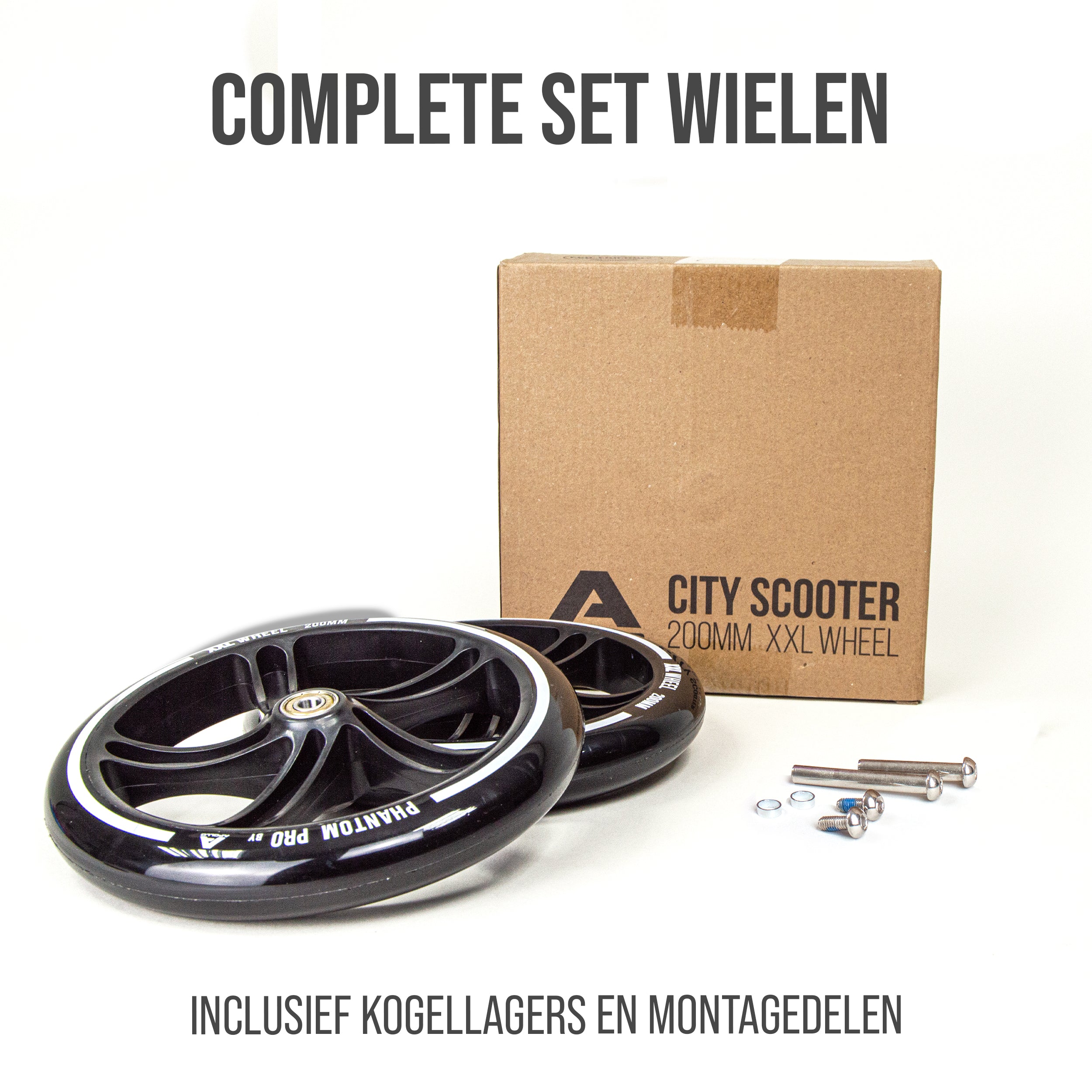 Apollo 200 mm Vervangingswielen set voor Apollo City Scooter Zwart