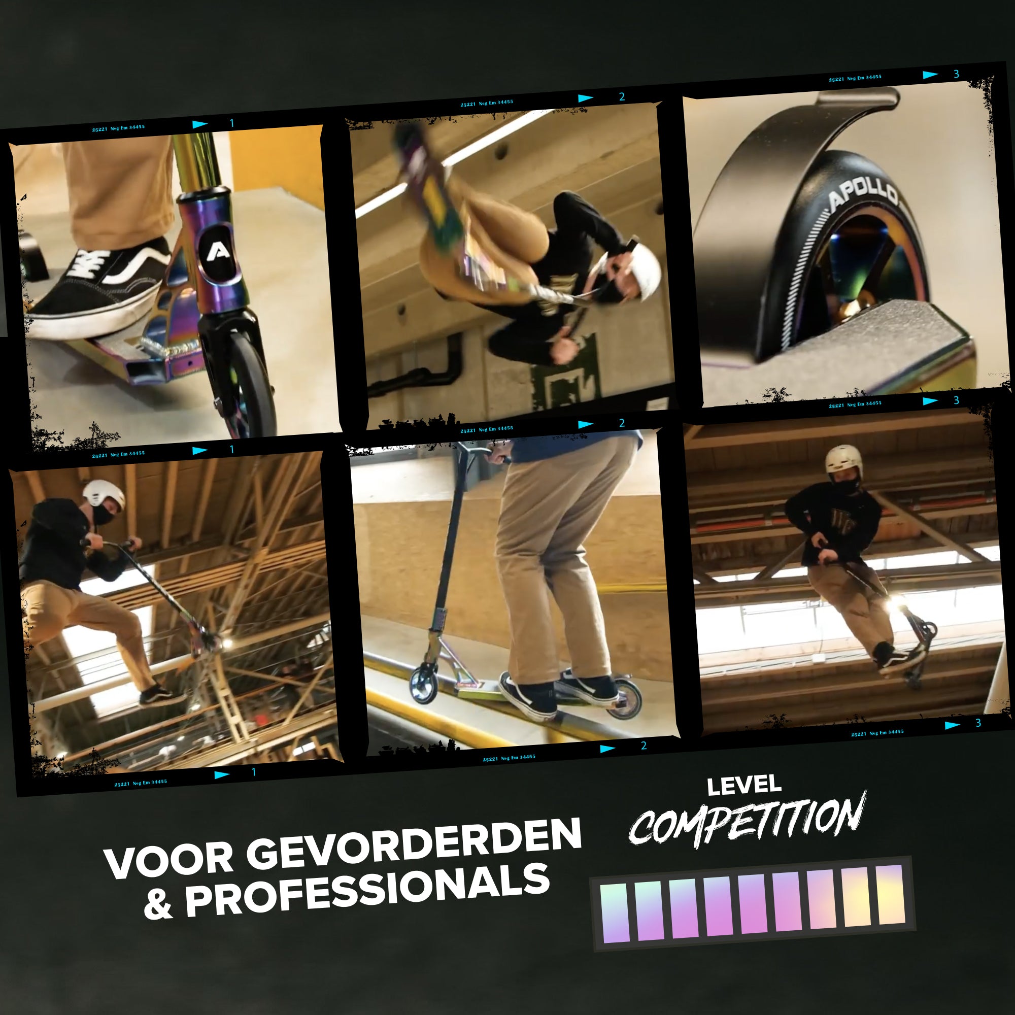 Apollo Professionele Stuntstep 'Genesis Pro X Competition' met ABEC 9 hogesnelheidskogellagers Regenboog