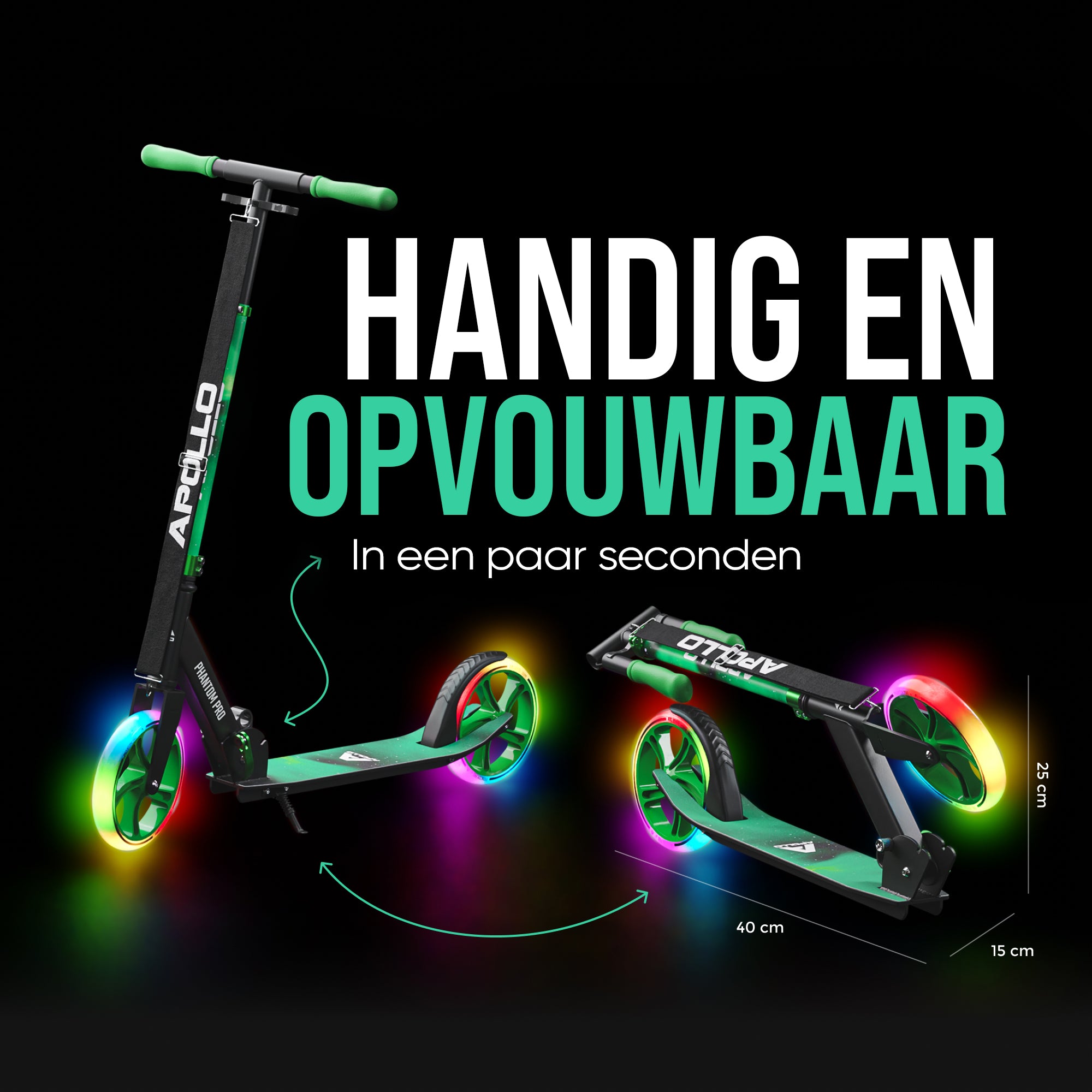 Apollo Klappbarer City Roller für Kinder "Phantom" höhenverstellbarer Tretroller Meteor