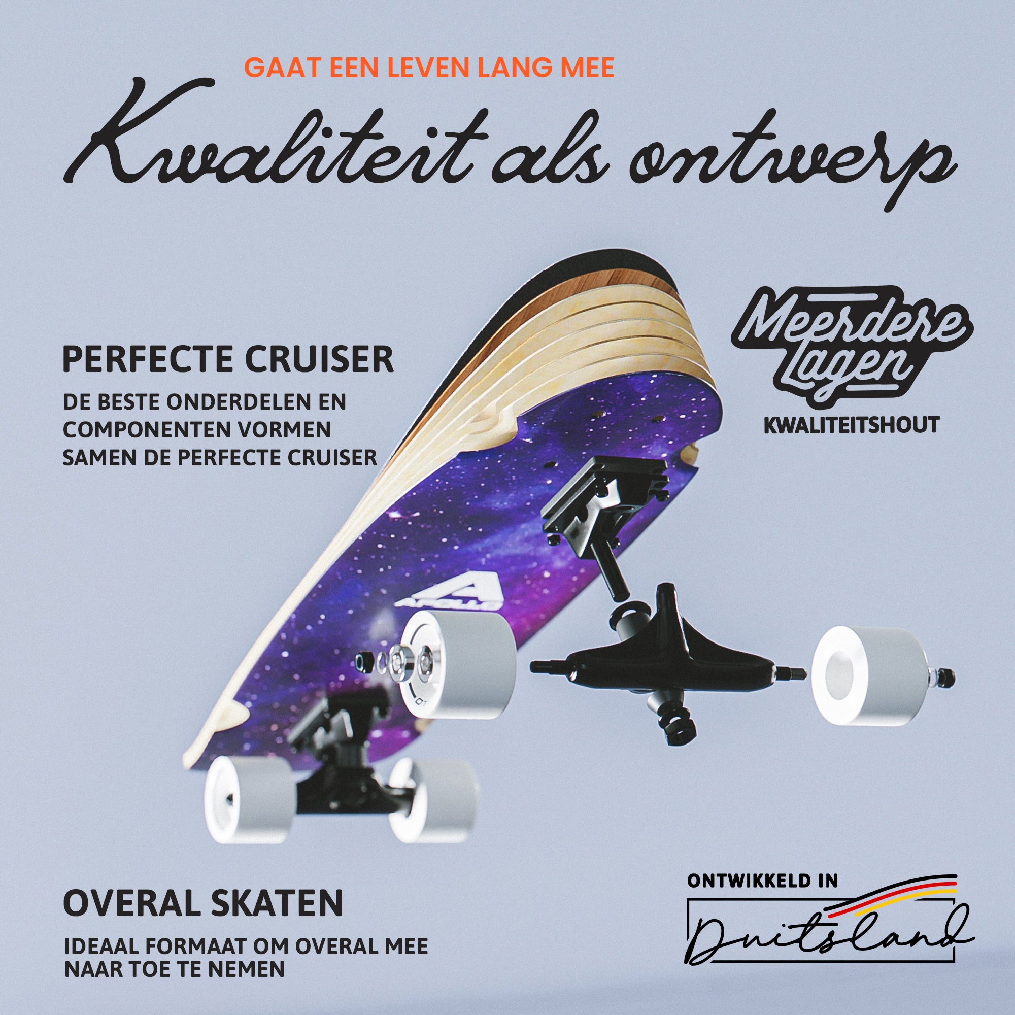 Apollo Mini-Longboard | Midi-Cruiser, compleet board 27" - Nebula Midi Nebula