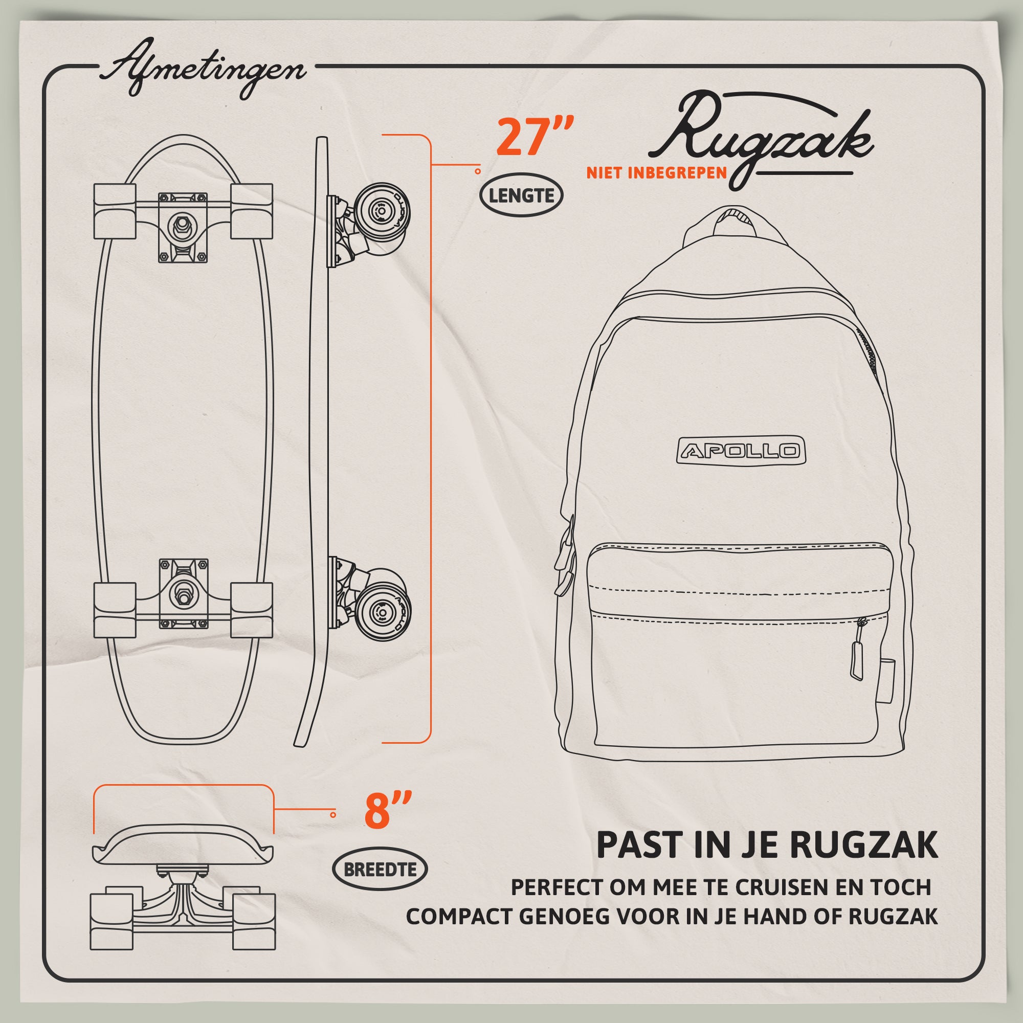 Apollo Mini-Longboard | Midi-Cruiser, compleet board 27"- Classic Green Midi Classic Green