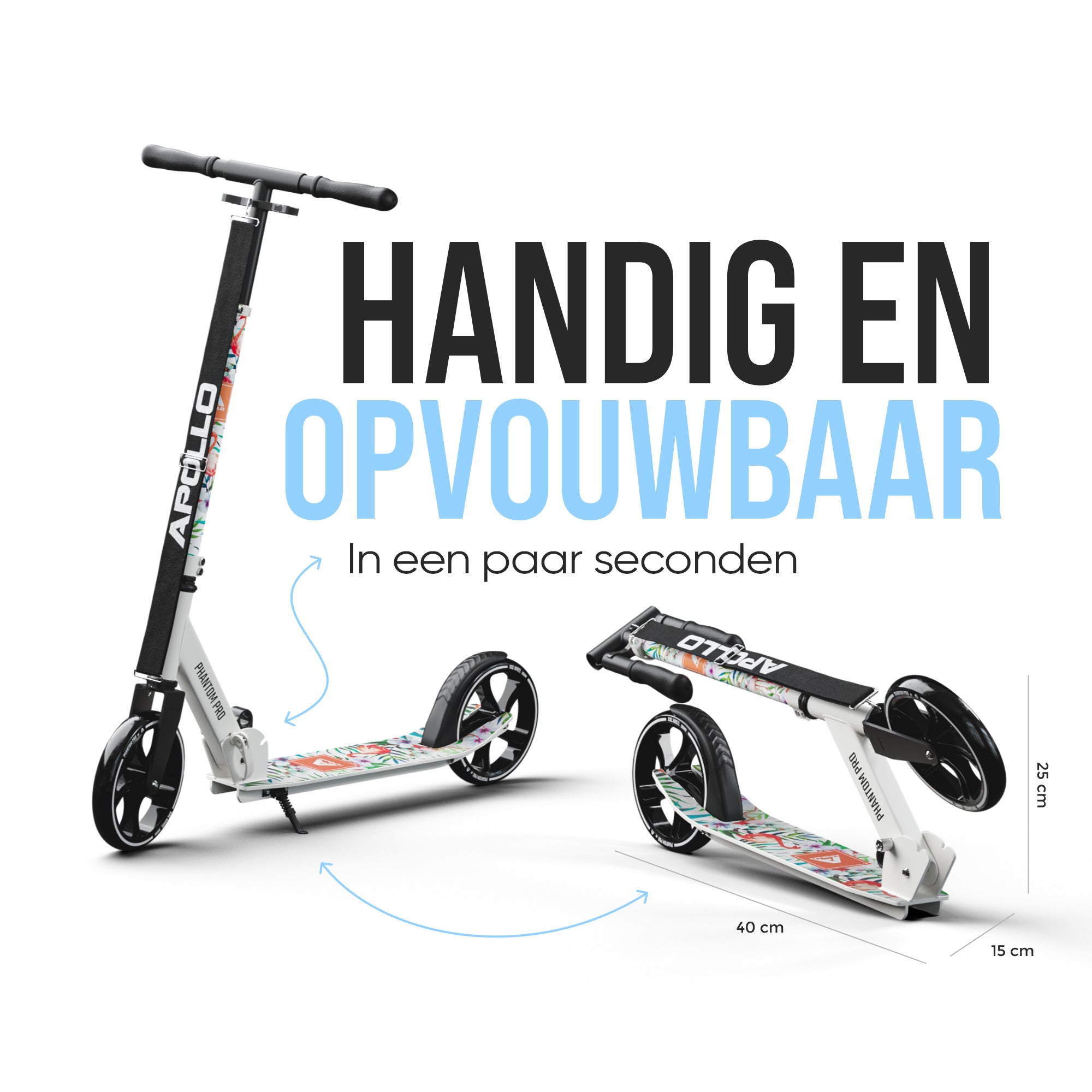 Apollo Klappbarer City Roller für Kinder "Phantom" höhenverstellbarer Tretroller Flamingo