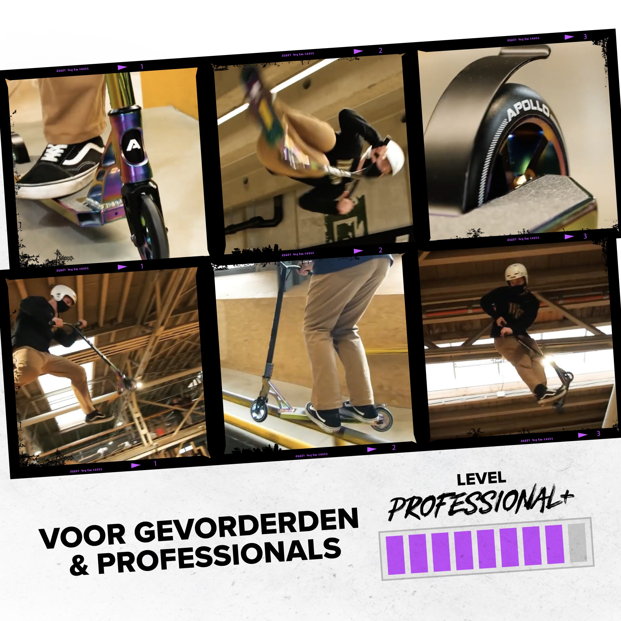 Apollo High-End Stunt Scooter 'Genesis' Stuntstep met aluminium kern & ABEC 9 Rainbow
